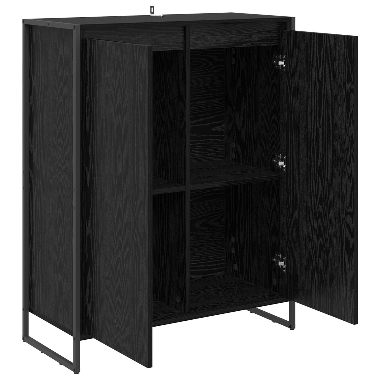 Schoenenkast Zwart Eiken 79 x 36 x 100 cm Bewerkt hout is nu te koop bij PeponiXL, paradijselijk wonen!