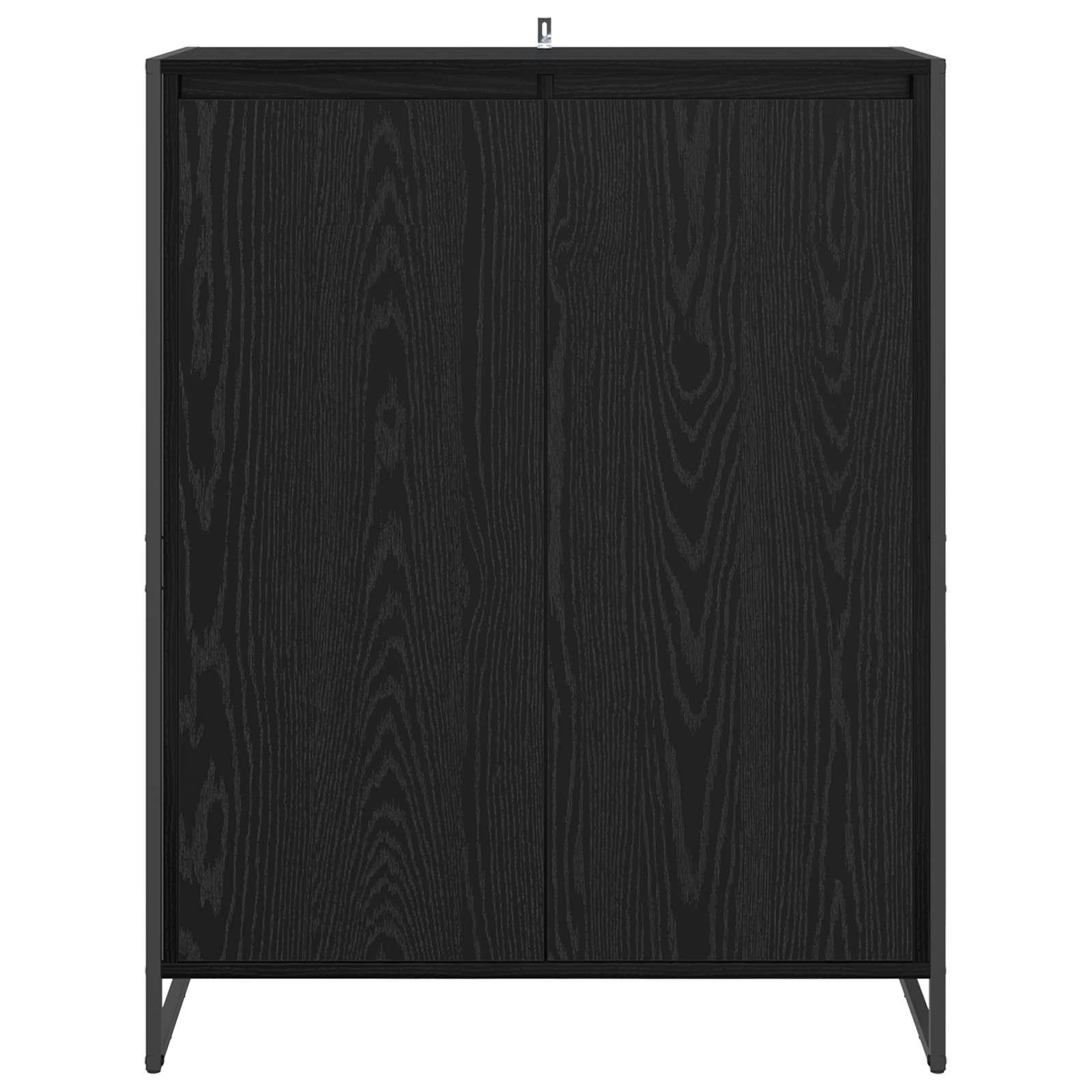 Schoenenkast Zwart Eiken 79 x 36 x 100 cm Bewerkt hout is nu te koop bij PeponiXL, paradijselijk wonen!