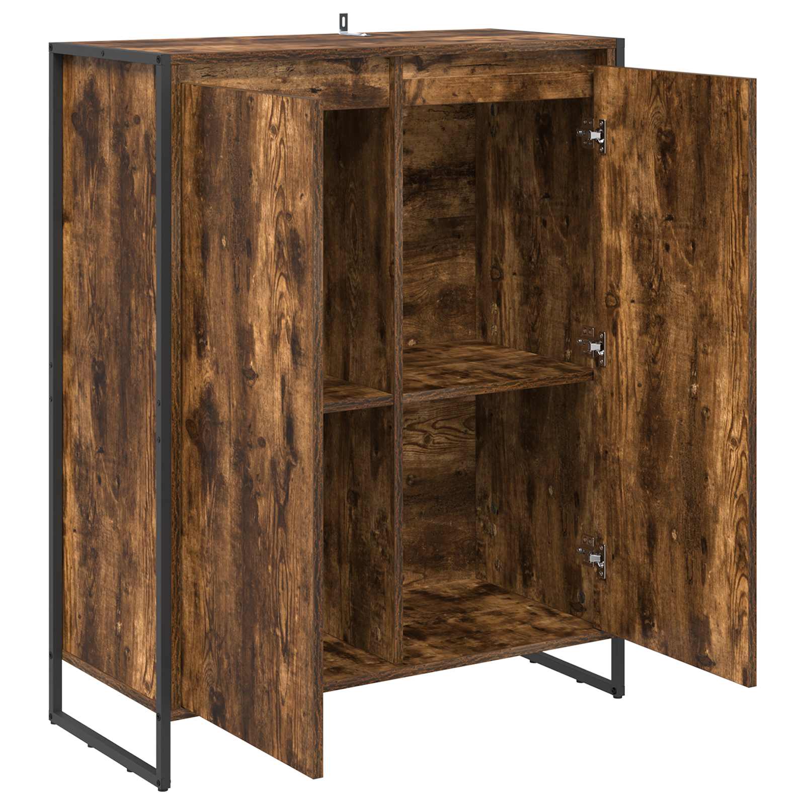 Schoenenkast met opslag Rook Eik 79 x 36 x 100 cm Bewerkt hout is nu te koop bij PeponiXL, paradijselijk wonen!
