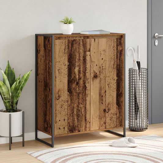 Schoenenkast met opslag Oud Hout 79 x 36 x 100 cm Bewerkt hout is nu te koop bij PeponiXL, paradijselijk wonen!