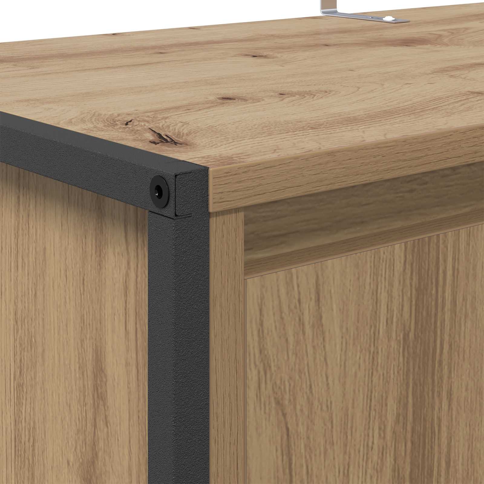 Schoenenkast Ambachtelijk eiken 79 x 36 x 100 cm Bewerkt hout is nu te koop bij PeponiXL, paradijselijk wonen!