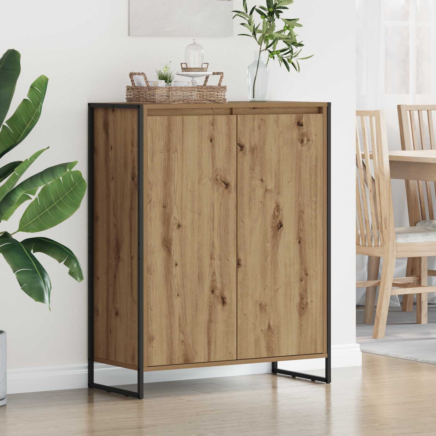 Schoenenkast Ambachtelijk eiken 79 x 36 x 100 cm Bewerkt hout is nu te koop bij PeponiXL, paradijselijk wonen!
