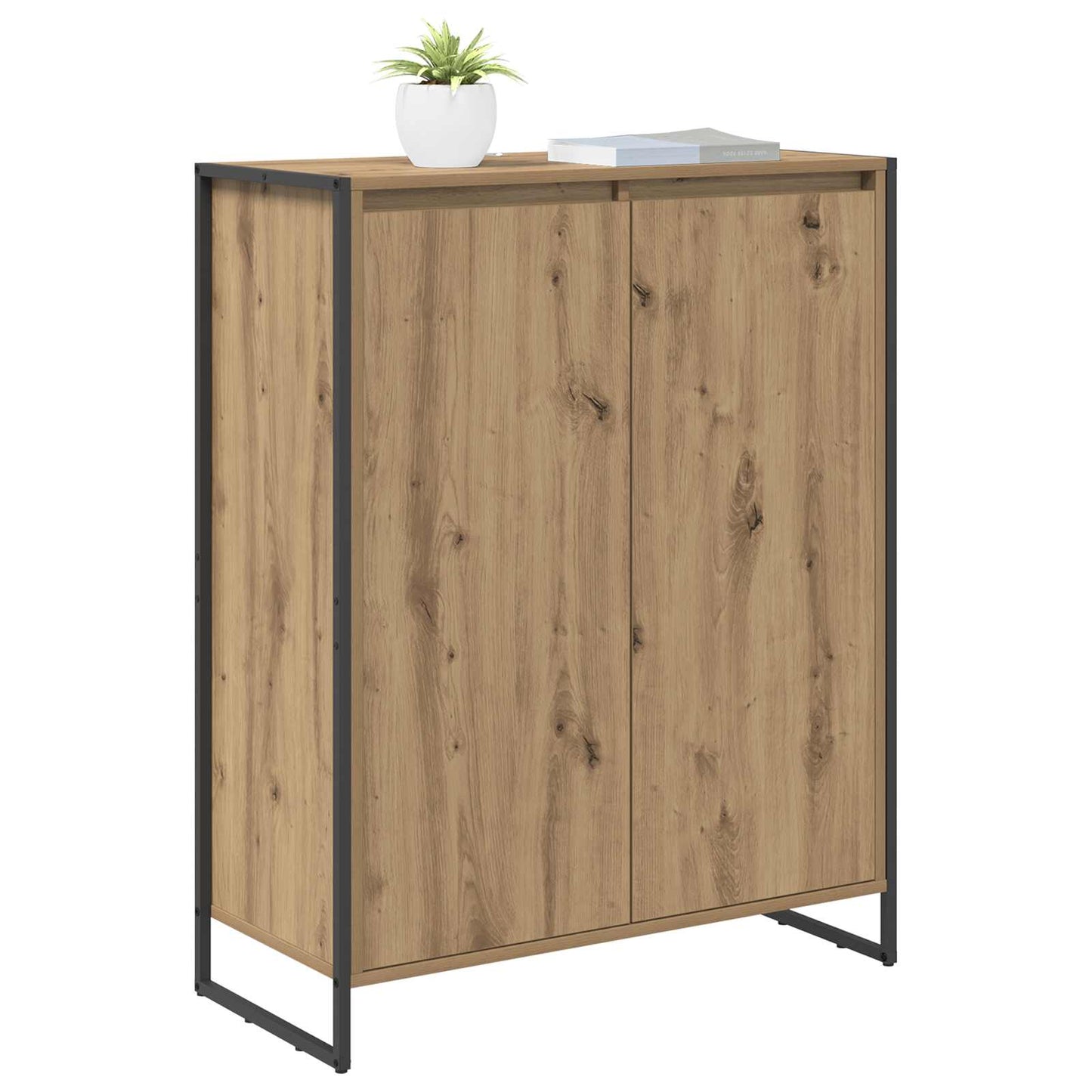 Schoenenkast Ambachtelijk eiken 79 x 36 x 100 cm Bewerkt hout is nu te koop bij PeponiXL, paradijselijk wonen!