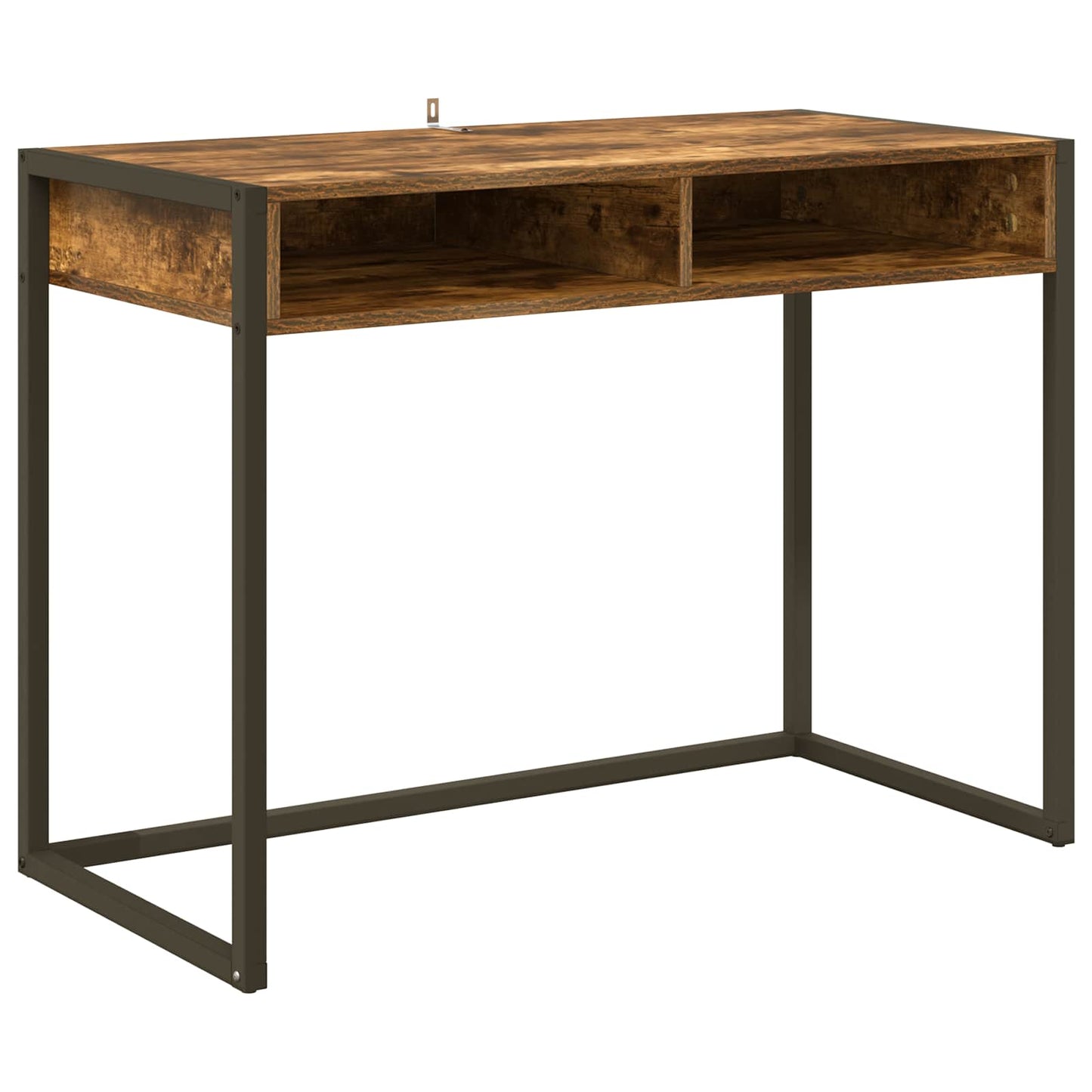 Bureau met opslag Rook Eik 100 x 50 x 75 cm Bewerkt hout is nu te koop bij PeponiXL, paradijselijk wonen!