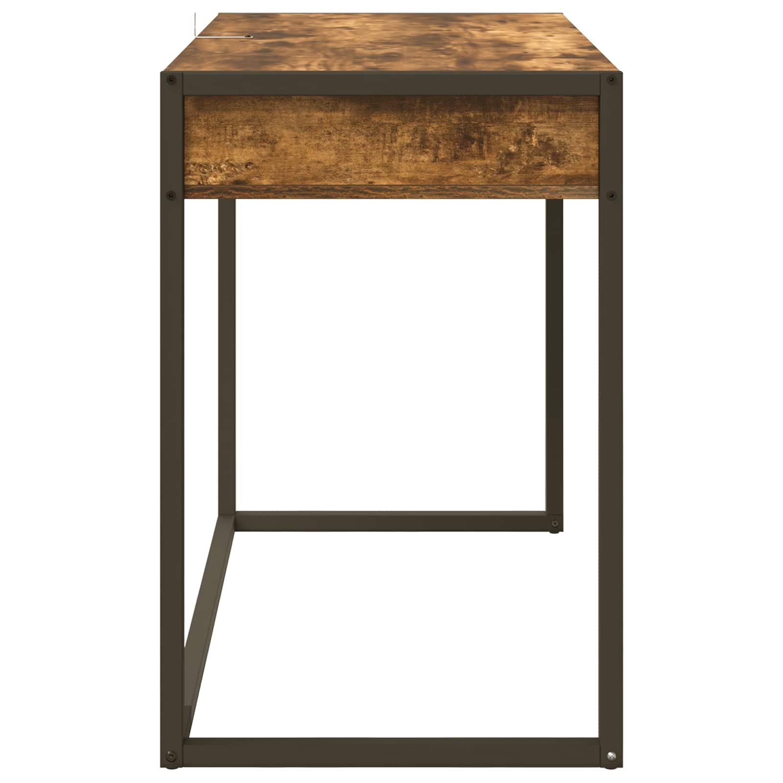 Bureau met opslag Rook Eik 100 x 50 x 75 cm Bewerkt hout is nu te koop bij PeponiXL, paradijselijk wonen!