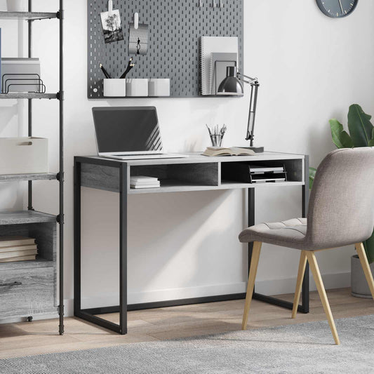 Bureau met opslag Grijs Sonoma 100 x 50 x 75 cm Bewerkt hout is nu te koop bij PeponiXL, paradijselijk wonen!