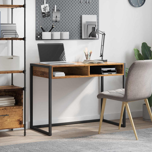 Bureau met opslag Oud Hout 100 x 50 x 75 cm Bewerkt hout is nu te koop bij PeponiXL, paradijselijk wonen!