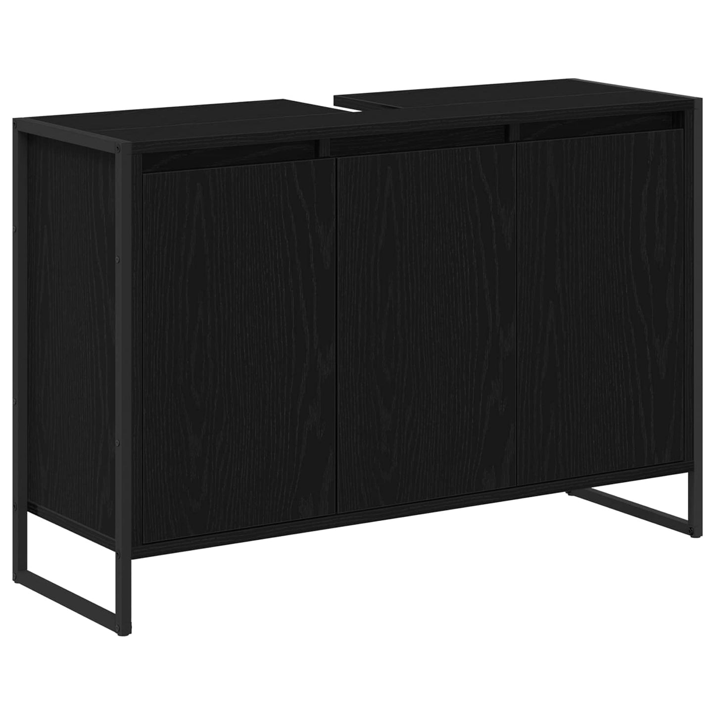 Badkamer Kast Zwart Eiken 90 x 30 x 60 cm Bewerkt hout is nu te koop bij PeponiXL, paradijselijk wonen!