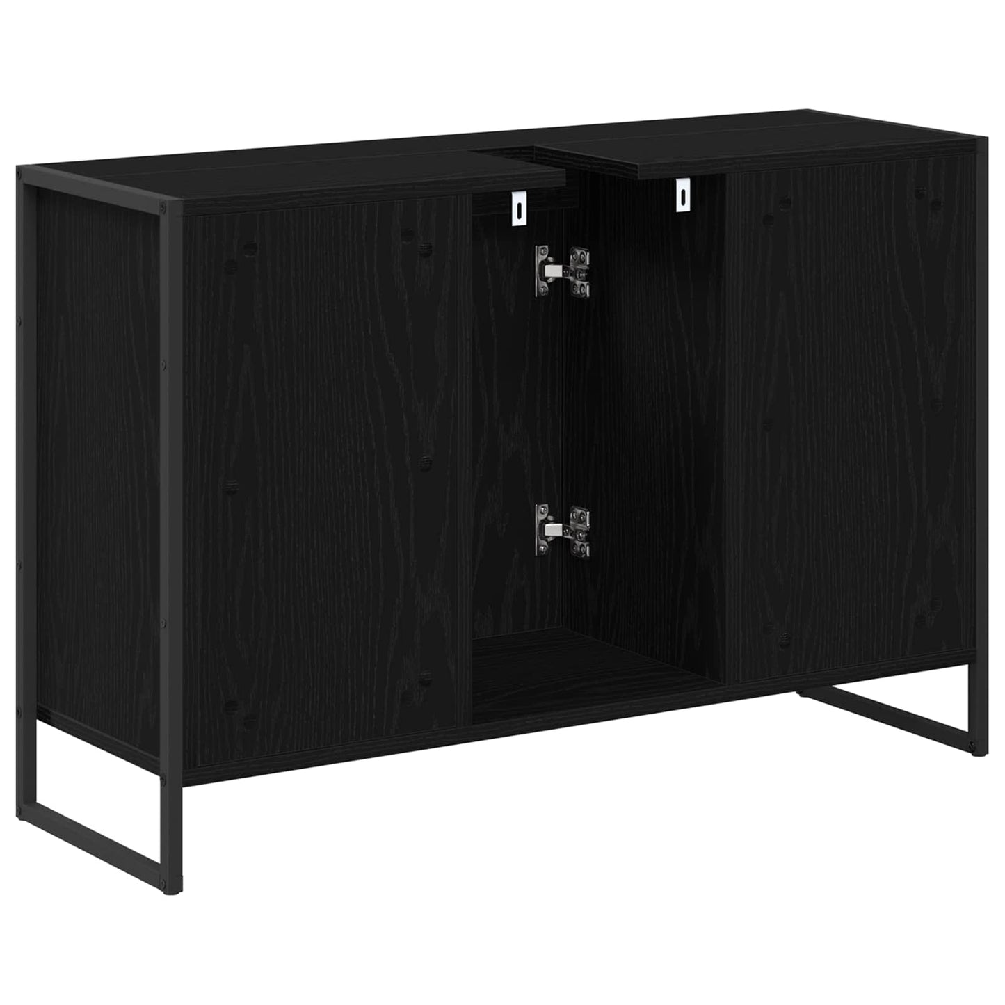 Badkamer Kast Zwart Eiken 90 x 30 x 60 cm Bewerkt hout is nu te koop bij PeponiXL, paradijselijk wonen!