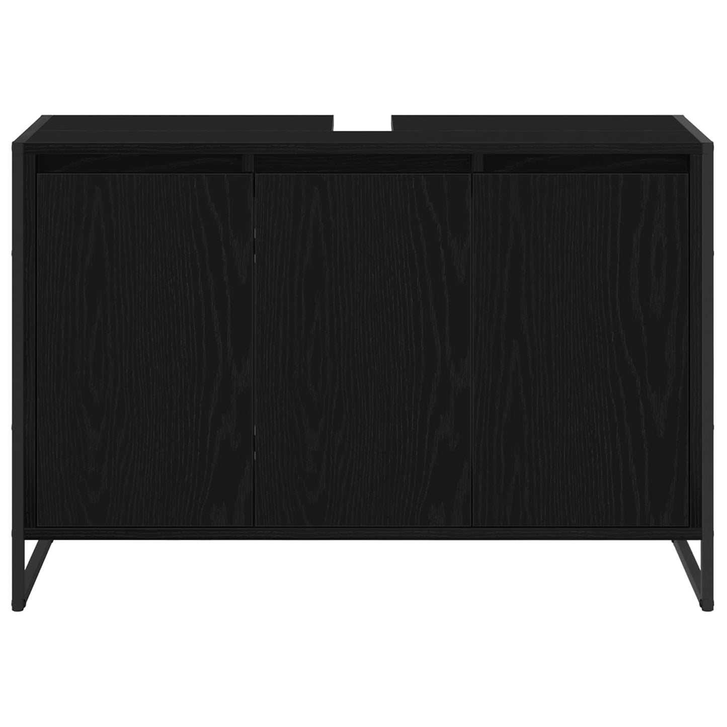 Badkamer Kast Zwart Eiken 90 x 30 x 60 cm Bewerkt hout is nu te koop bij PeponiXL, paradijselijk wonen!