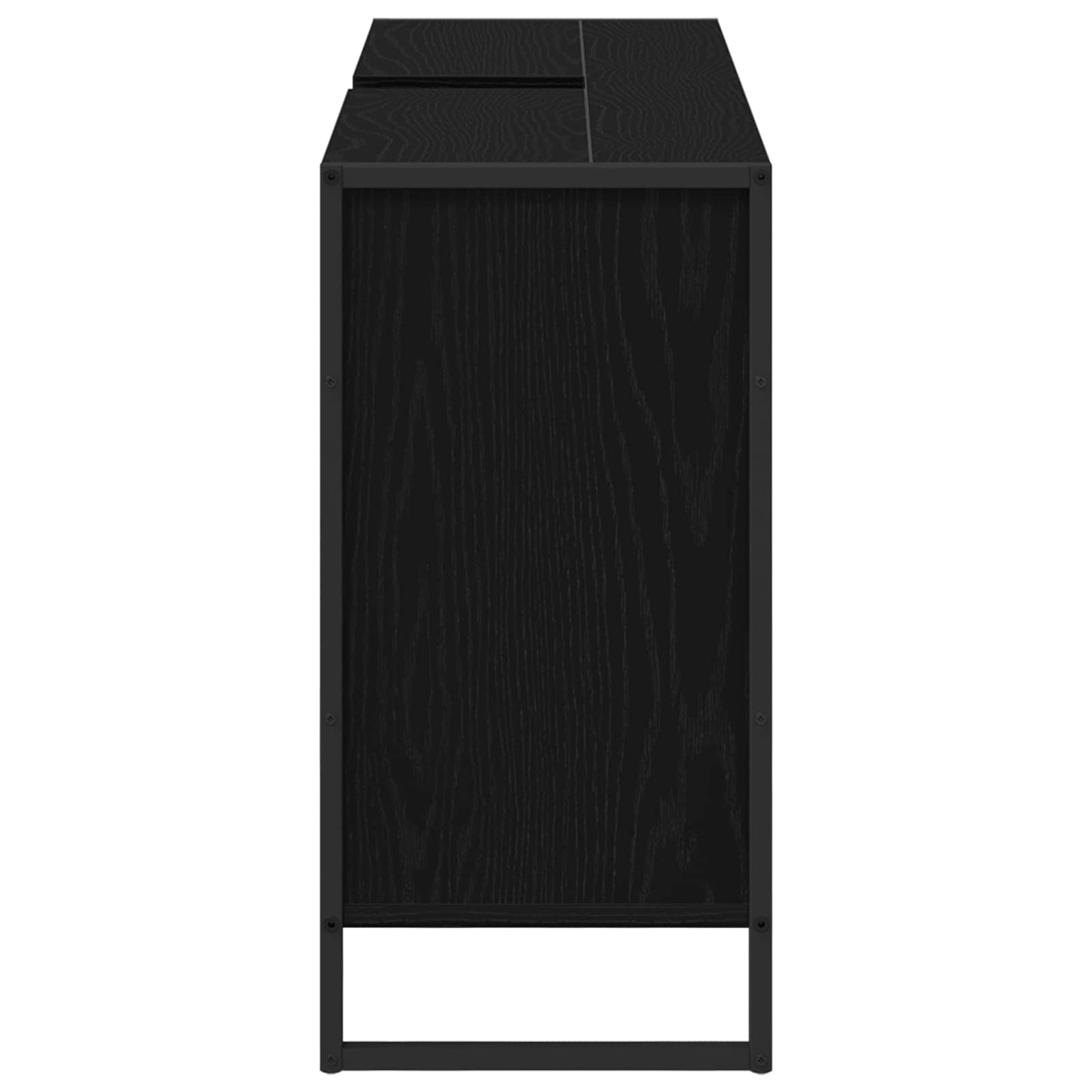Badkamer Kast Zwart Eiken 90 x 30 x 60 cm Bewerkt hout is nu te koop bij PeponiXL, paradijselijk wonen!