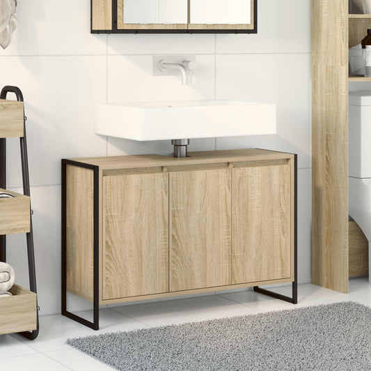 Badkamer Kast met opslag Sonoma 90 x 30 x 60 cm Bewerkt hout is nu te koop bij PeponiXL, paradijselijk wonen!