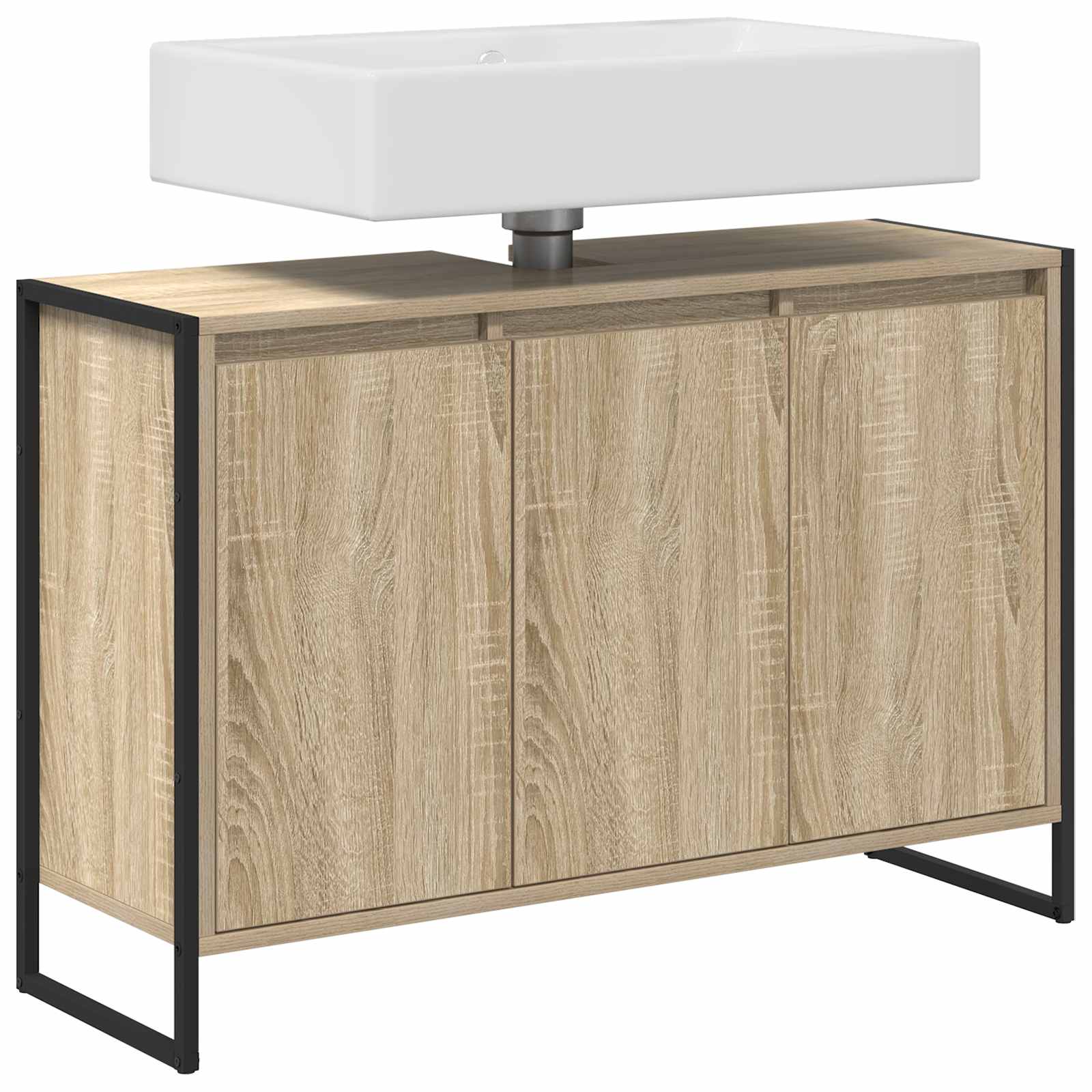 Badkamer Kast met opslag Sonoma 90 x 30 x 60 cm Bewerkt hout is nu te koop bij PeponiXL, paradijselijk wonen!