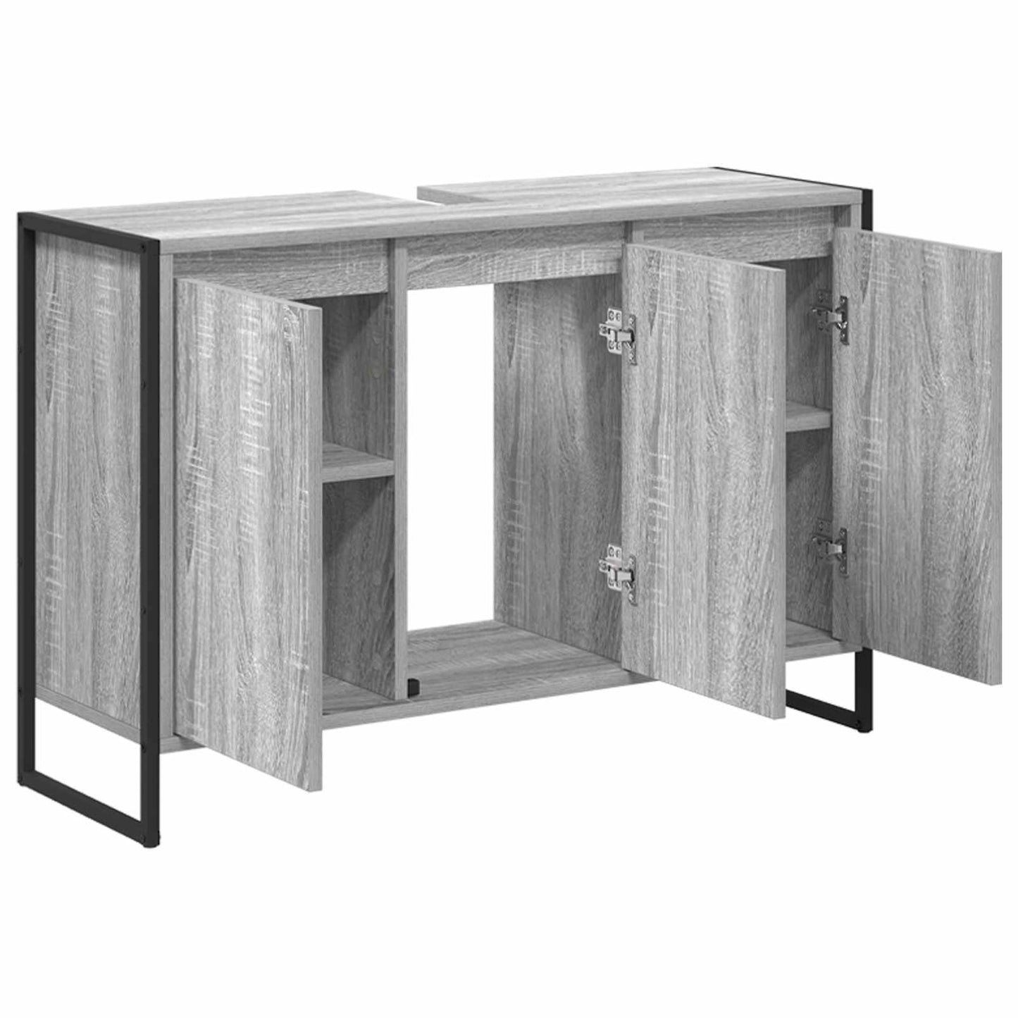 Badkamer Kast Grijs Sonoma 90 x 30 x 60 cm Bewerkt hout is nu te koop bij PeponiXL, paradijselijk wonen!