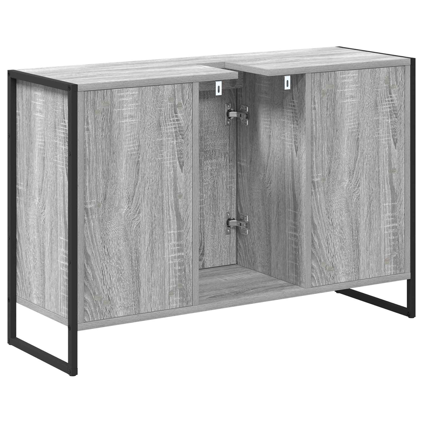 Badkamer Kast Grijs Sonoma 90 x 30 x 60 cm Bewerkt hout is nu te koop bij PeponiXL, paradijselijk wonen!