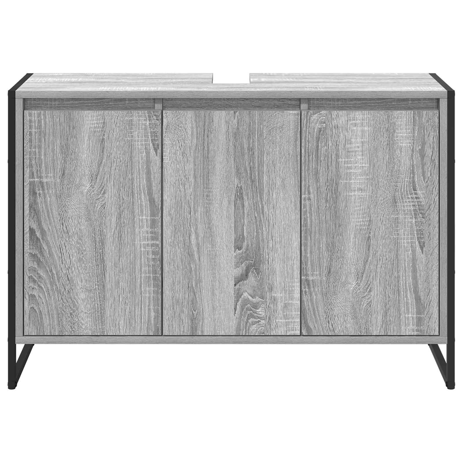 Badkamer Kast Grijs Sonoma 90 x 30 x 60 cm Bewerkt hout is nu te koop bij PeponiXL, paradijselijk wonen!