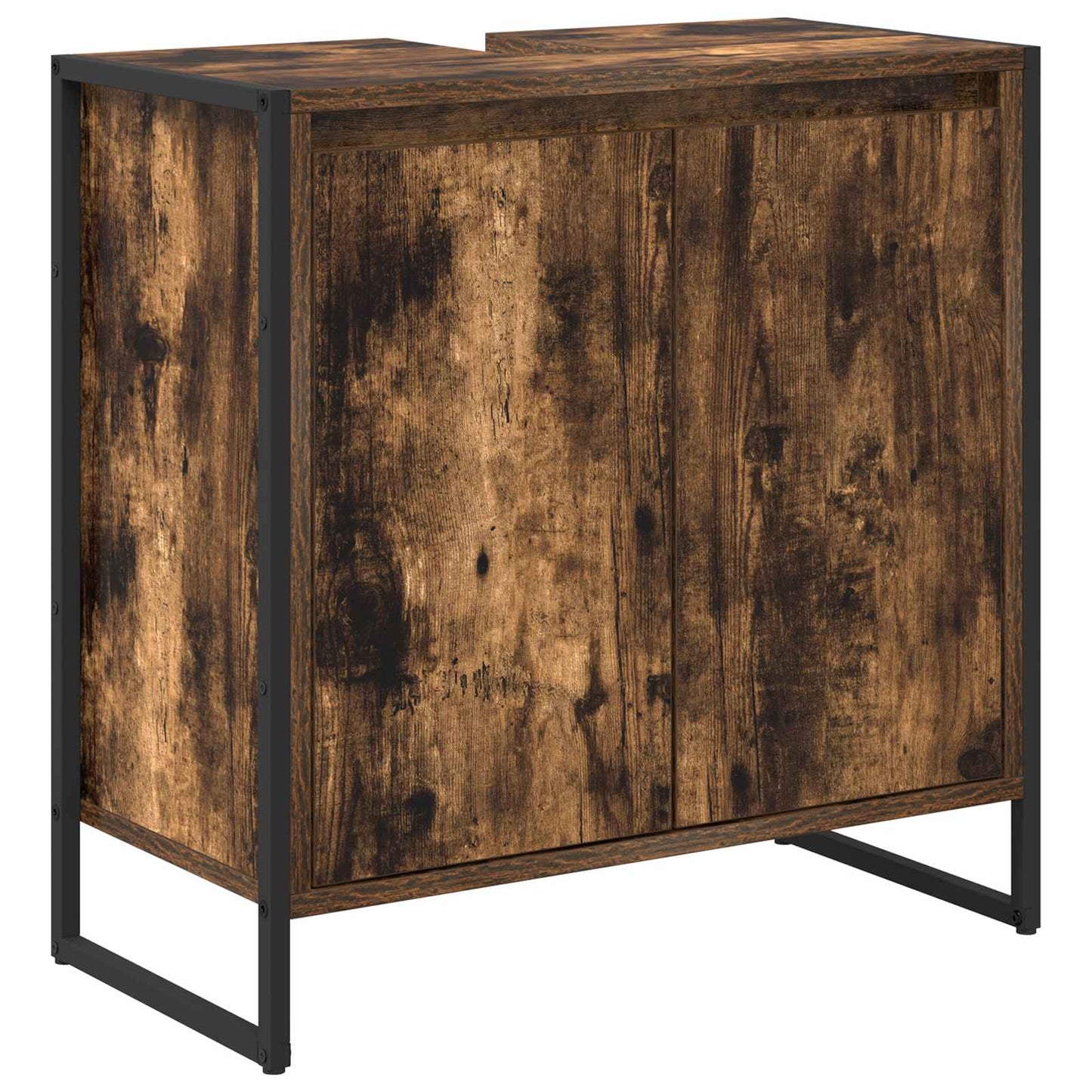 Badkamer Kast met opslag Rook Eik 60 x 30 x 60 cm Bewerkt hout is nu te koop bij PeponiXL, paradijselijk wonen!