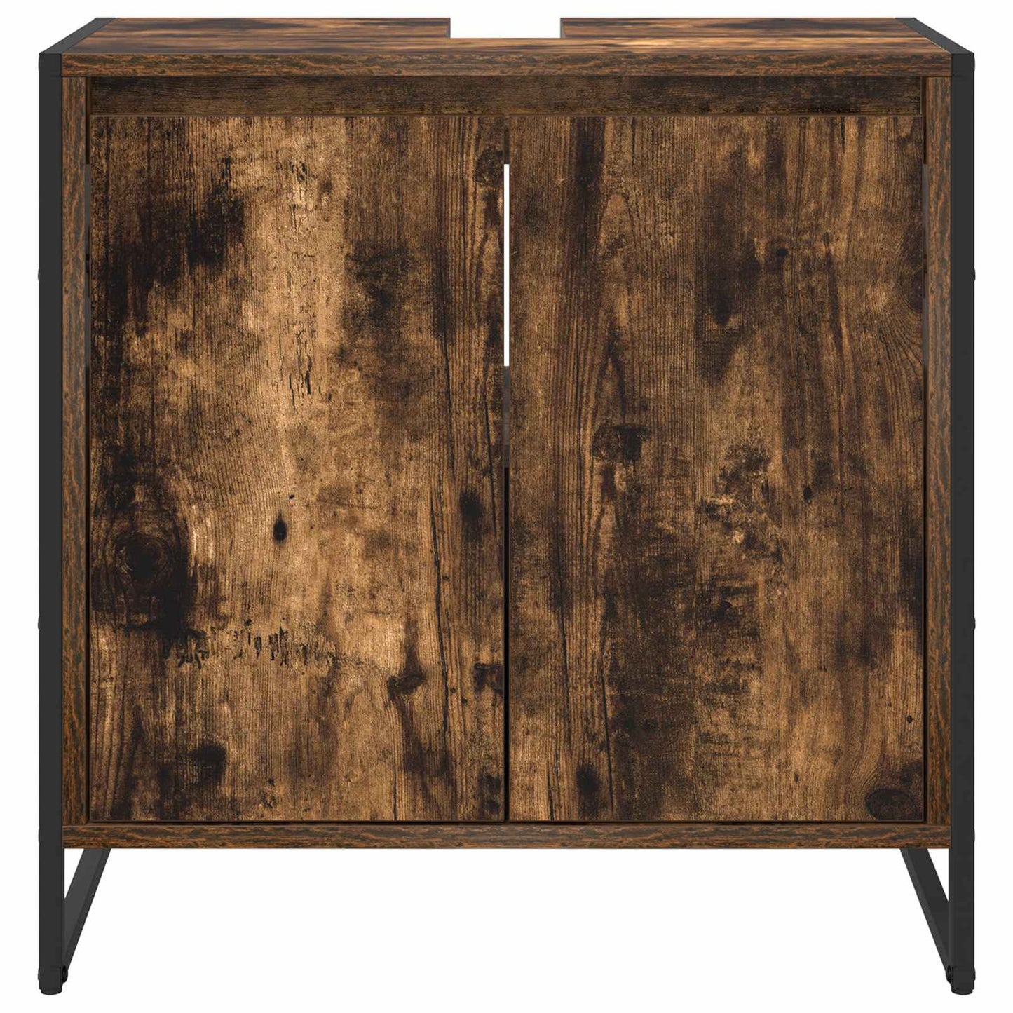 Badkamer Kast met opslag Rook Eik 60 x 30 x 60 cm Bewerkt hout is nu te koop bij PeponiXL, paradijselijk wonen!