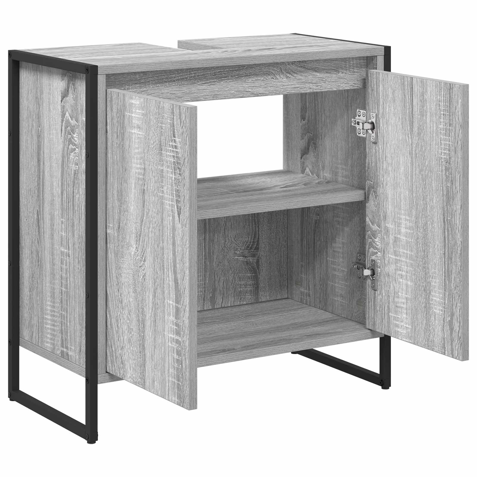 Badkamer Kast Grijs Sonoma 60 x 30 x 60 cm Bewerkt hout is nu te koop bij PeponiXL, paradijselijk wonen!