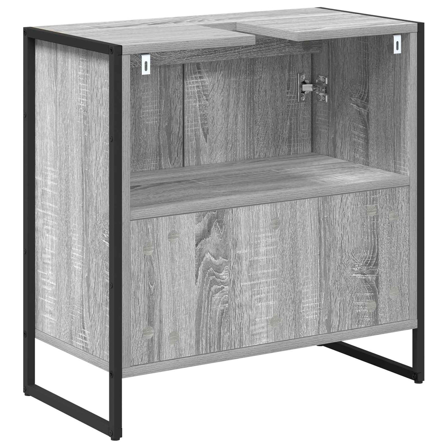 Badkamer Kast Grijs Sonoma 60 x 30 x 60 cm Bewerkt hout is nu te koop bij PeponiXL, paradijselijk wonen!