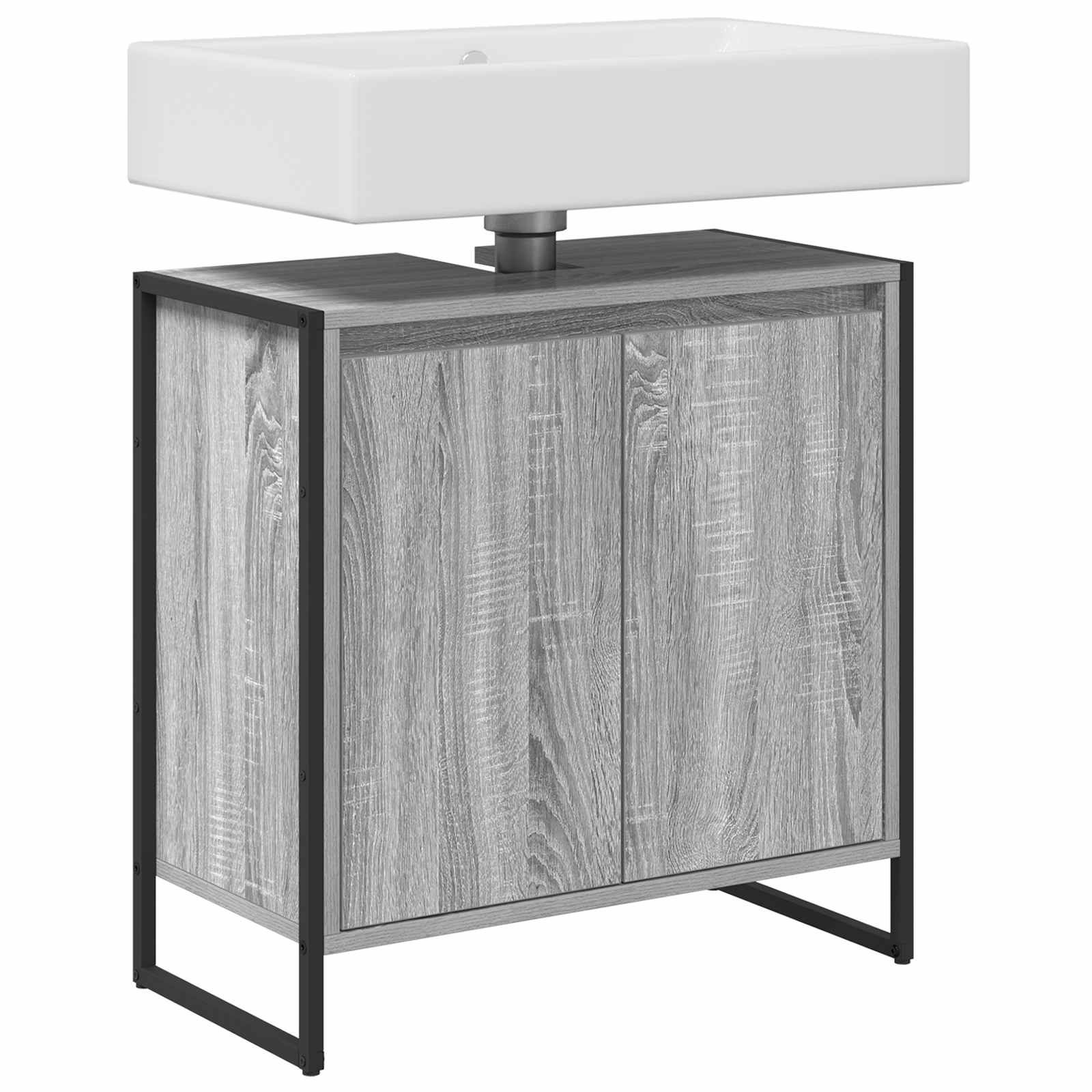 Badkamer Kast Grijs Sonoma 60 x 30 x 60 cm Bewerkt hout is nu te koop bij PeponiXL, paradijselijk wonen!