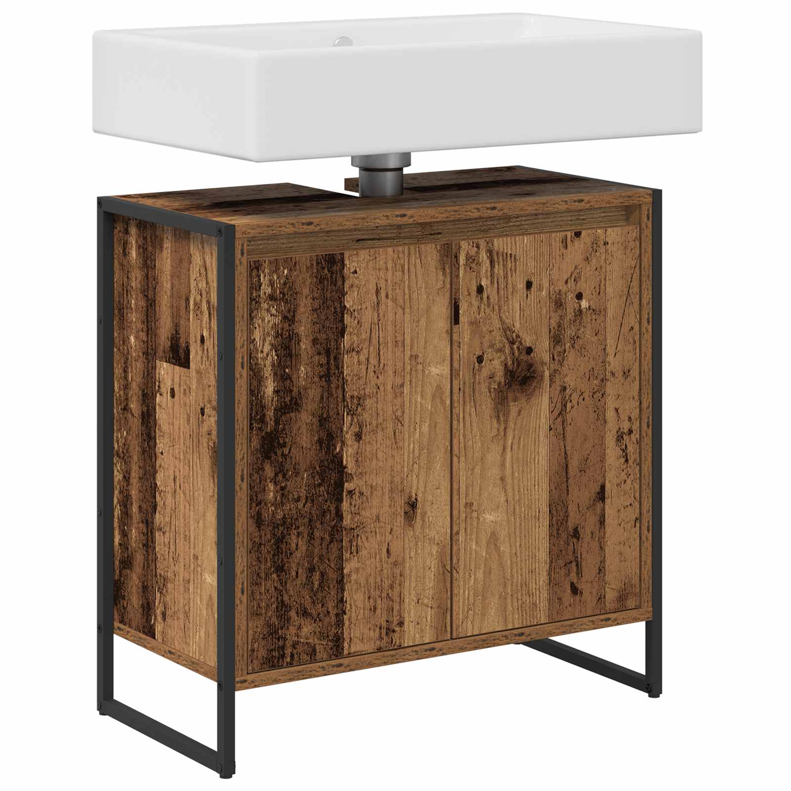 Badkamer Kast met opslag Oud Hout 60 x 30 x 60 cm Bewerkt hout is nu te koop bij PeponiXL, paradijselijk wonen!