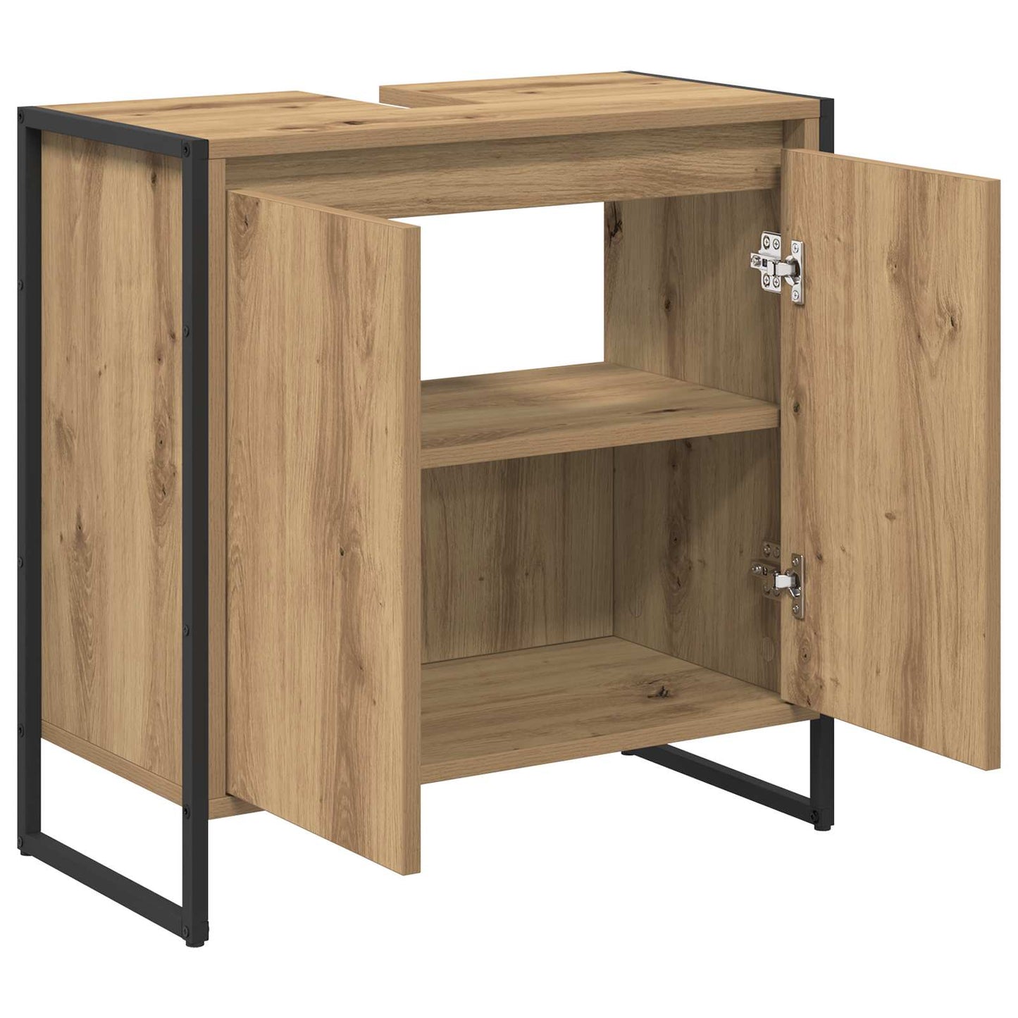 Badkamer Kast Ambachtelijk eiken 60 x 30 x 60 cm Bewerkt hout is nu te koop bij PeponiXL, paradijselijk wonen!