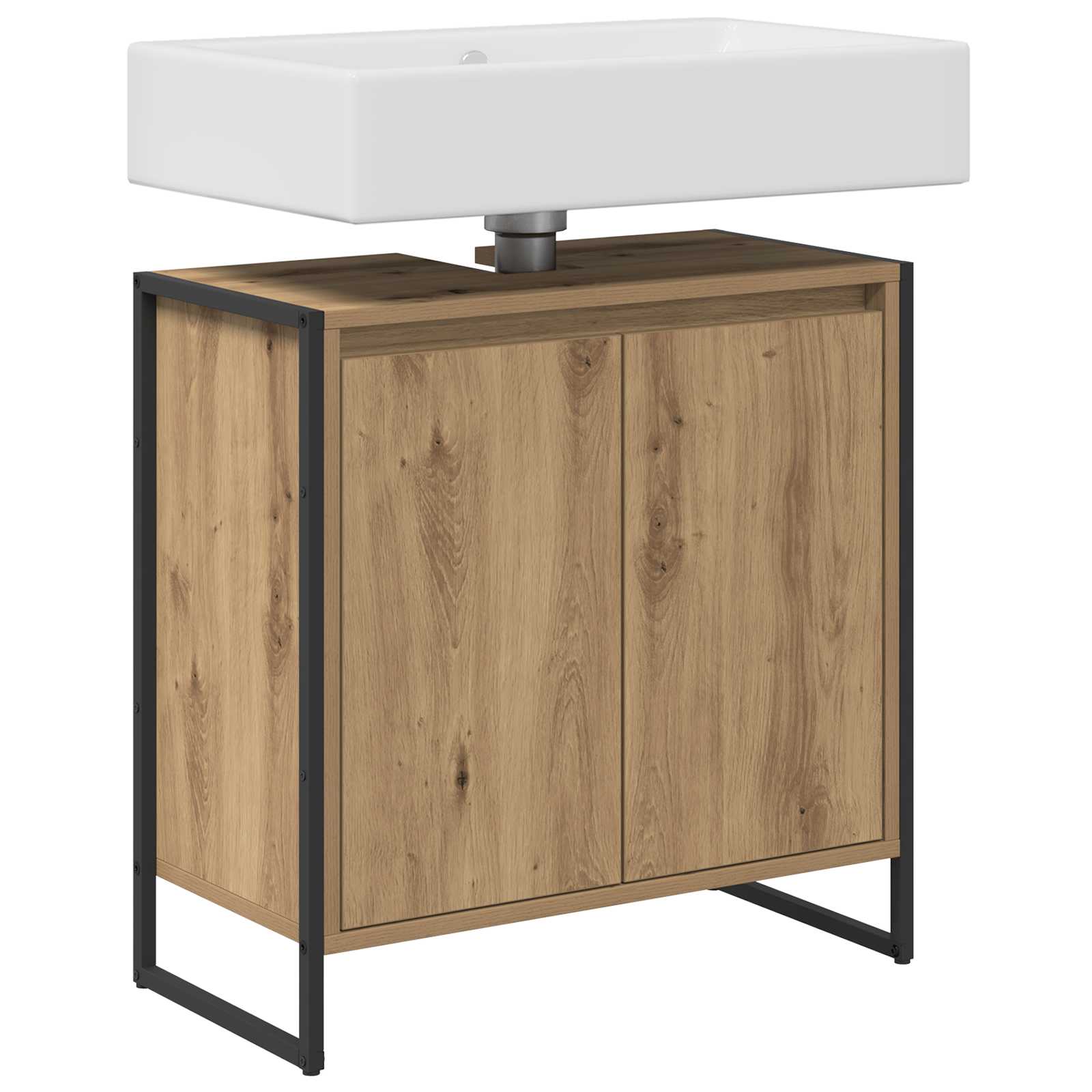 Badkamer Kast Ambachtelijk eiken 60 x 30 x 60 cm Bewerkt hout is nu te koop bij PeponiXL, paradijselijk wonen!
