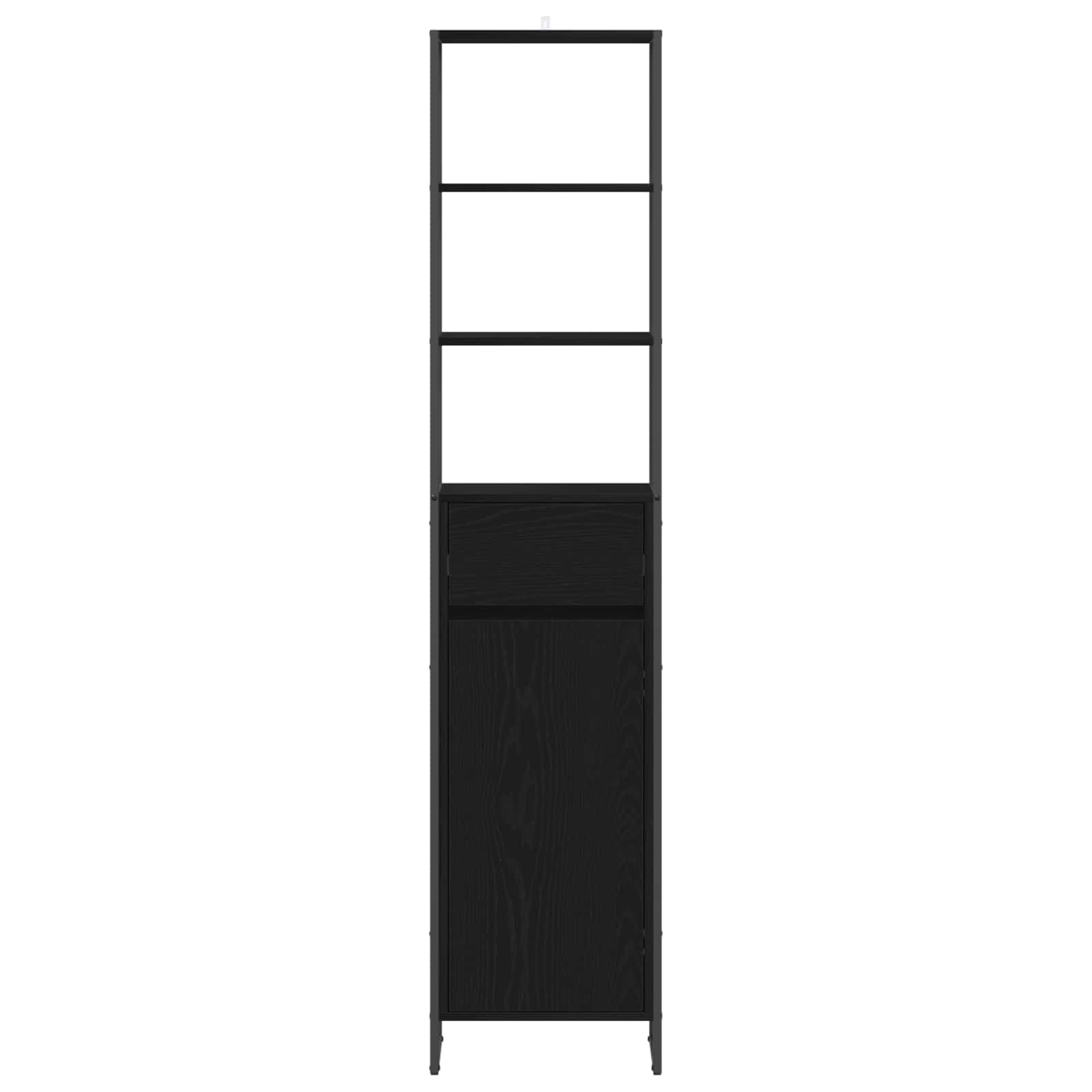 Badkamer Kast Zwart Eiken 40 x 30 x 180 cm Bewerkt hout is nu te koop bij PeponiXL, paradijselijk wonen!