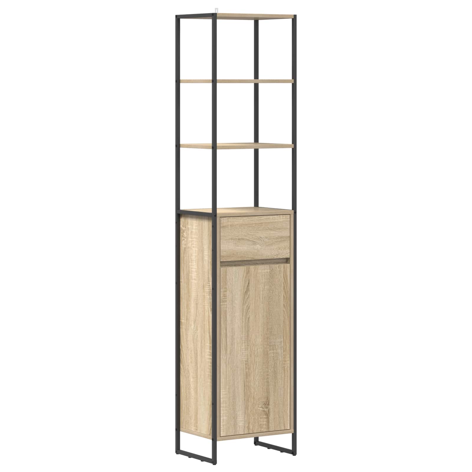 Badkamer Kast met lade Sonoma 40 x 30 x 180 cm Bewerkt hout is nu te koop bij PeponiXL, paradijselijk wonen!