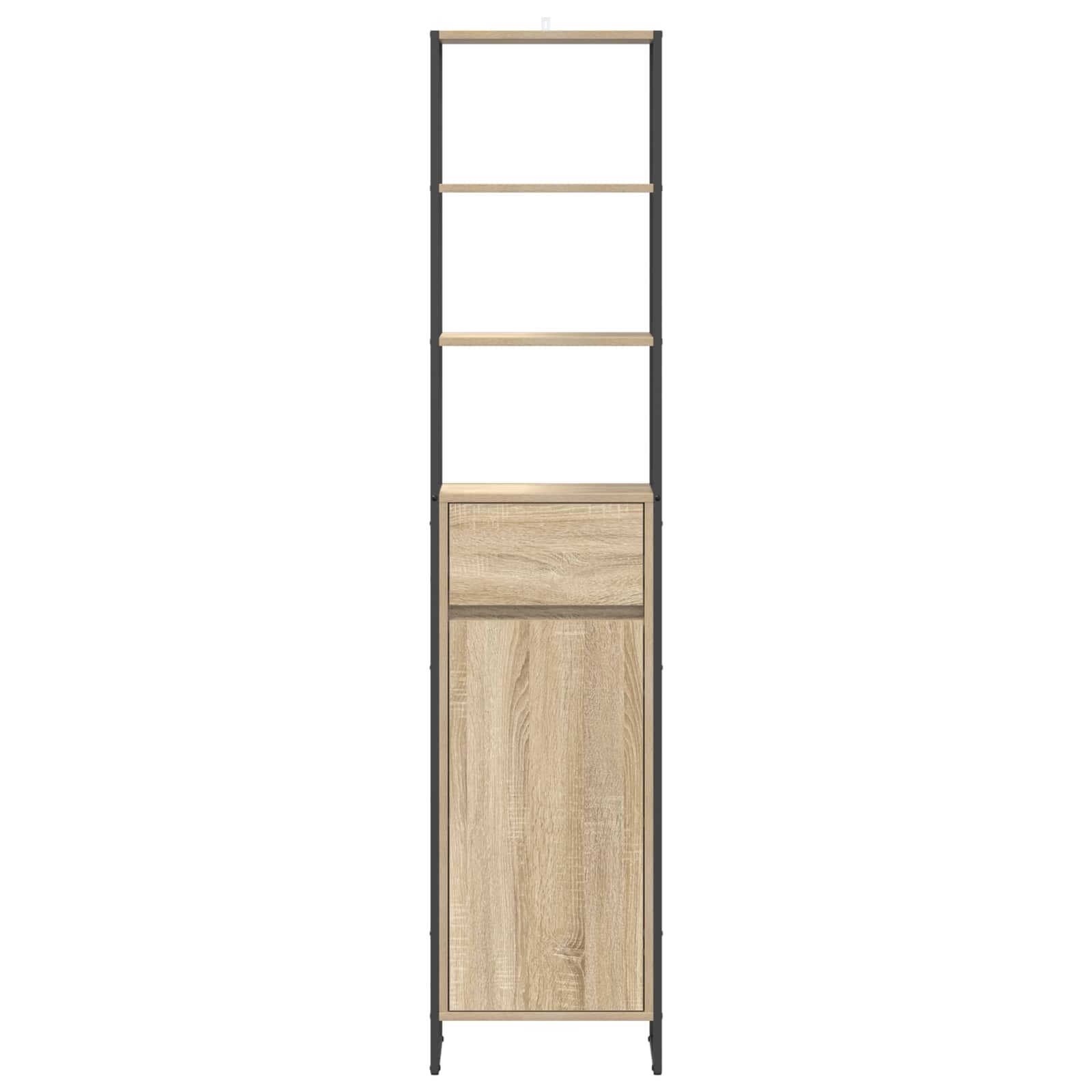 Badkamer Kast met lade Sonoma 40 x 30 x 180 cm Bewerkt hout is nu te koop bij PeponiXL, paradijselijk wonen!