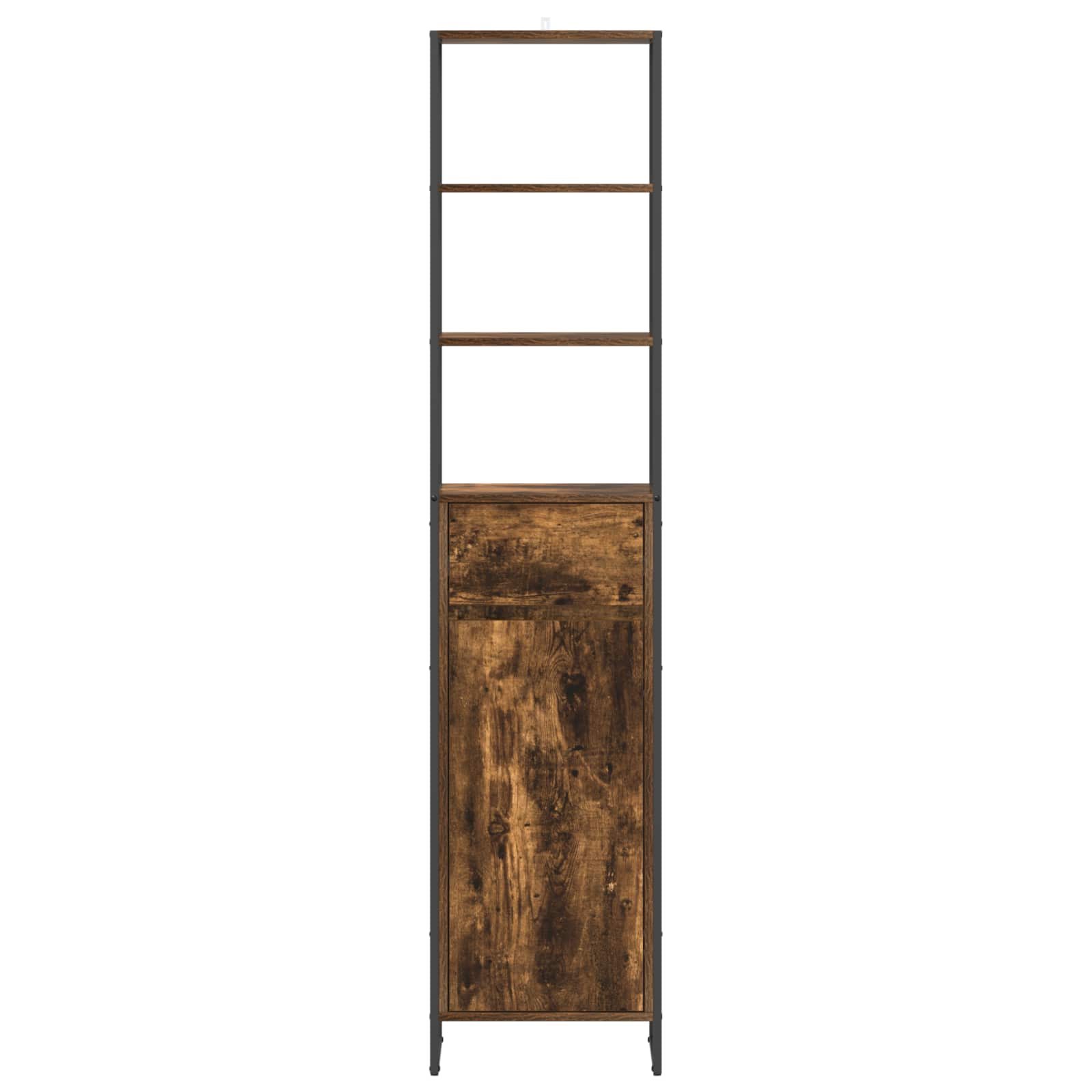 Badkamer Kast met lade Rook Eik 40 x 30 x 180 cm Bewerkt hout is nu te koop bij PeponiXL, paradijselijk wonen!
