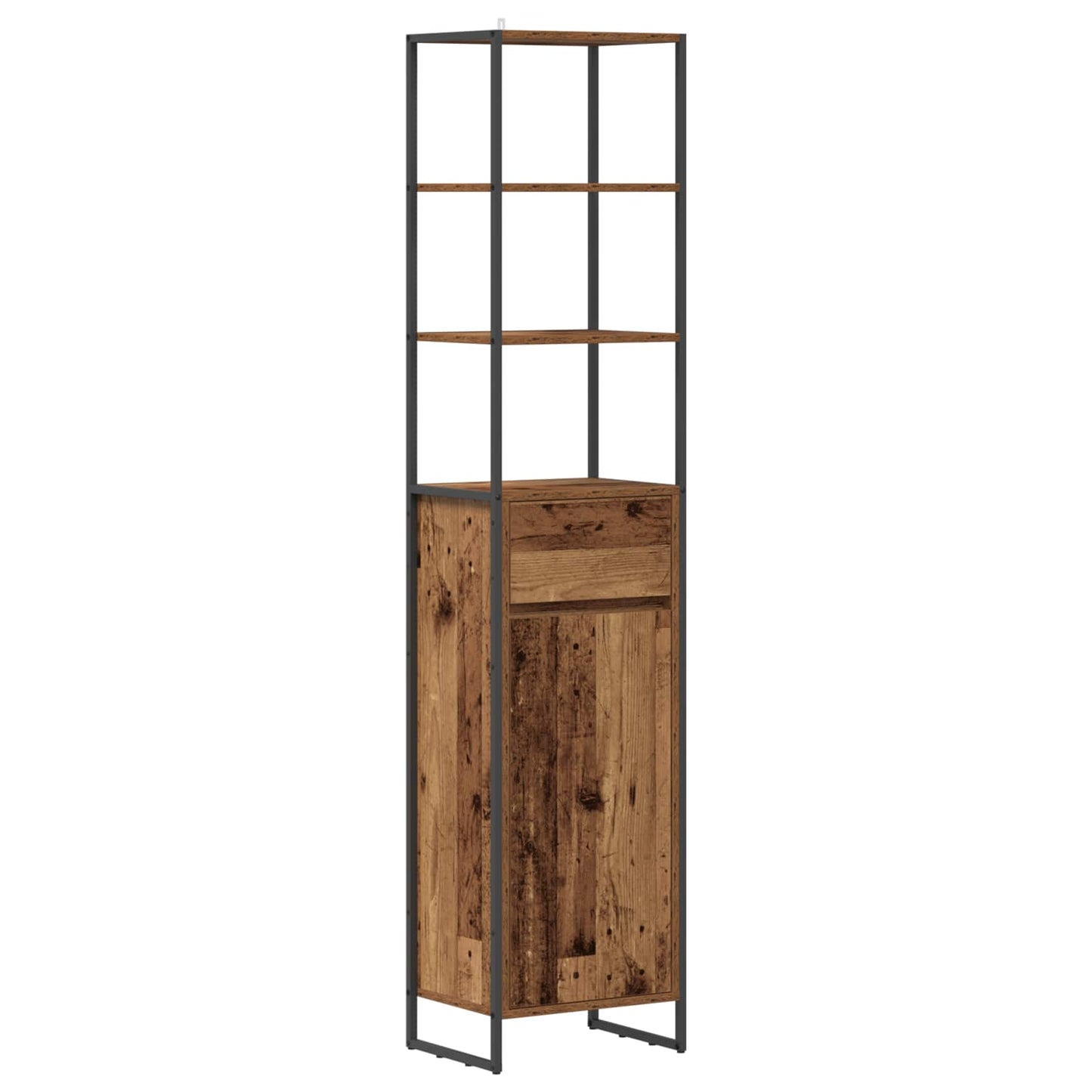 Badkamer Kast met lade Oud Hout 40 x 30 x 180 cm Bewerkt hout is nu te koop bij PeponiXL, paradijselijk wonen!