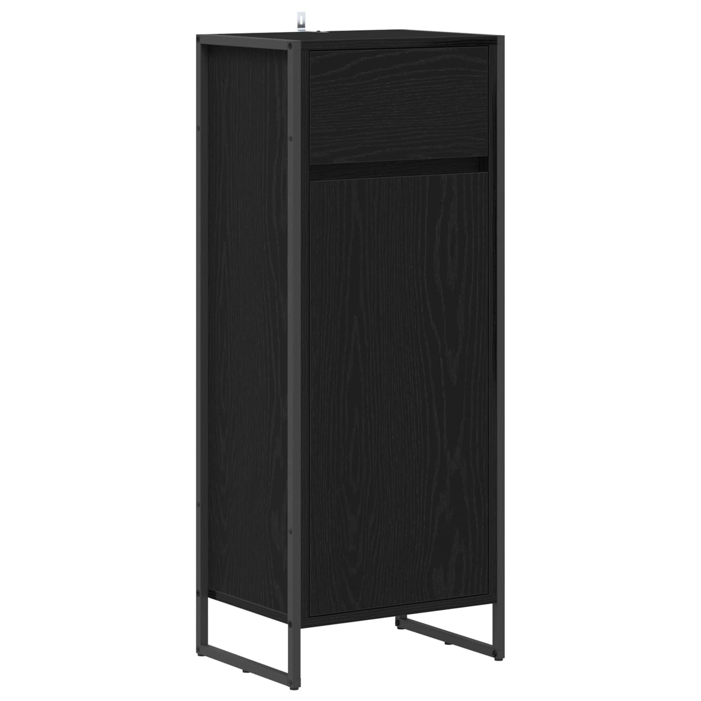Badkamer Kast Zwart Eiken 40 x 30 x 100 cm Bewerkt hout is nu te koop bij PeponiXL, paradijselijk wonen!