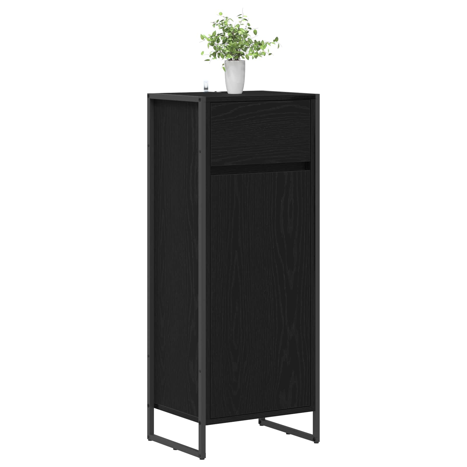 Badkamer Kast Zwart Eiken 40 x 30 x 100 cm Bewerkt hout is nu te koop bij PeponiXL, paradijselijk wonen!