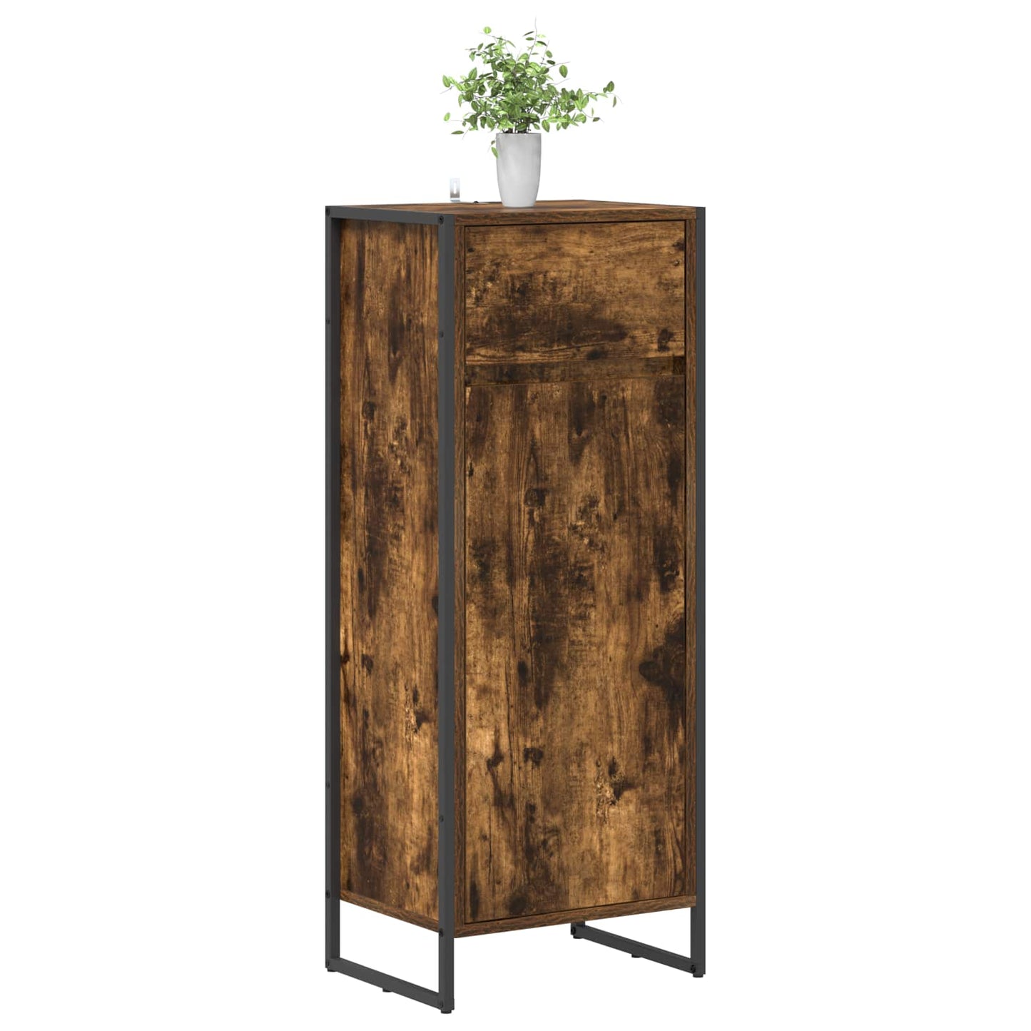 Badkamer Kast met lade Rook Eik 40 x 30 x 100 cm Bewerkt hout is nu te koop bij PeponiXL, paradijselijk wonen!
