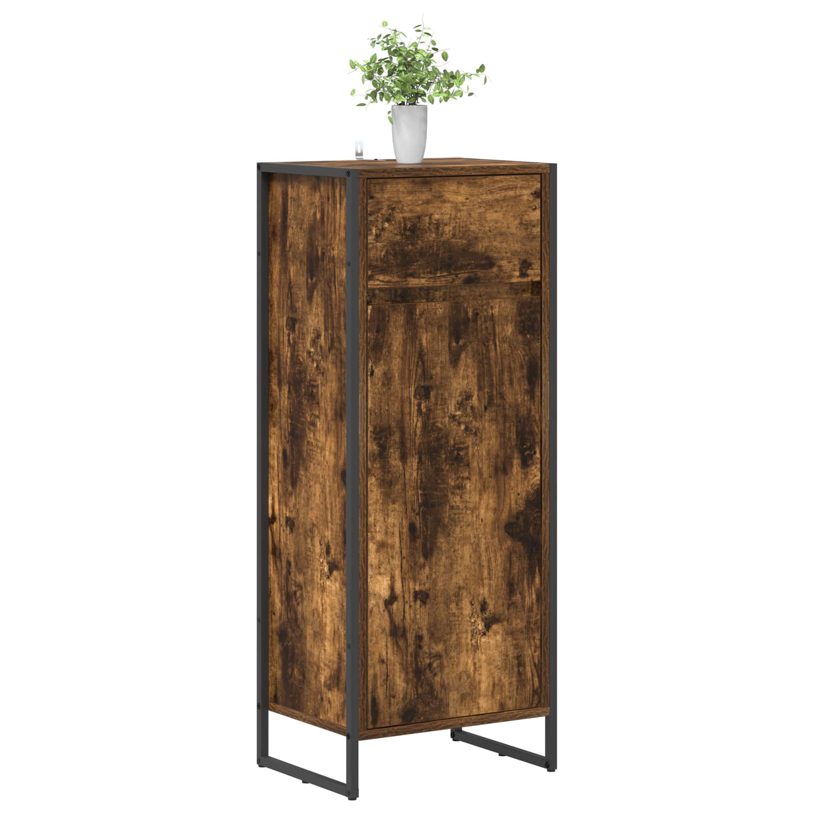 Badkamer Kast met lade Rook Eik 40 x 30 x 100 cm Bewerkt hout is nu te koop bij PeponiXL, paradijselijk wonen!