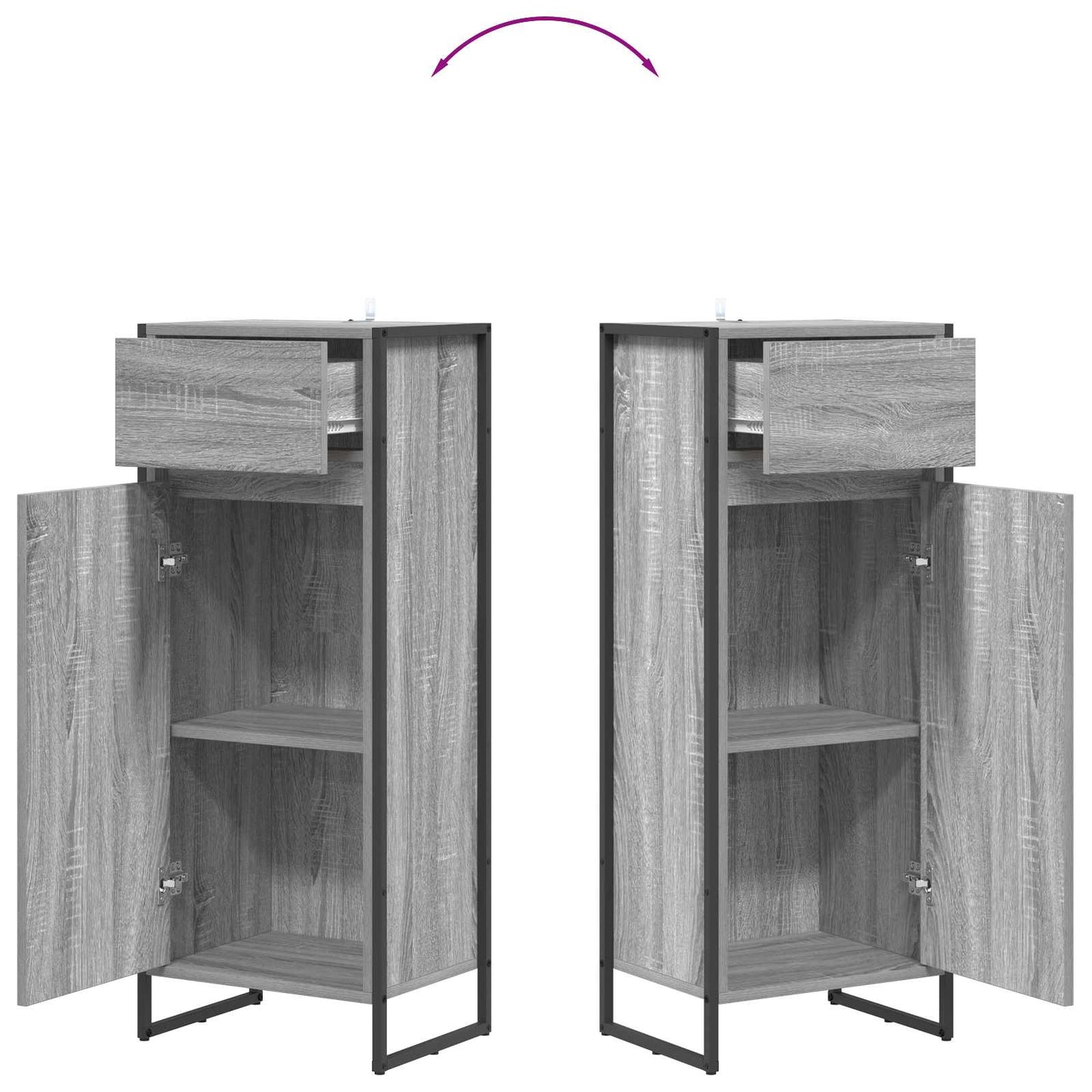 Badkamer Kast Grijs Sonoma 40 x 30 x 100 cm Bewerkt hout is nu te koop bij PeponiXL, paradijselijk wonen!