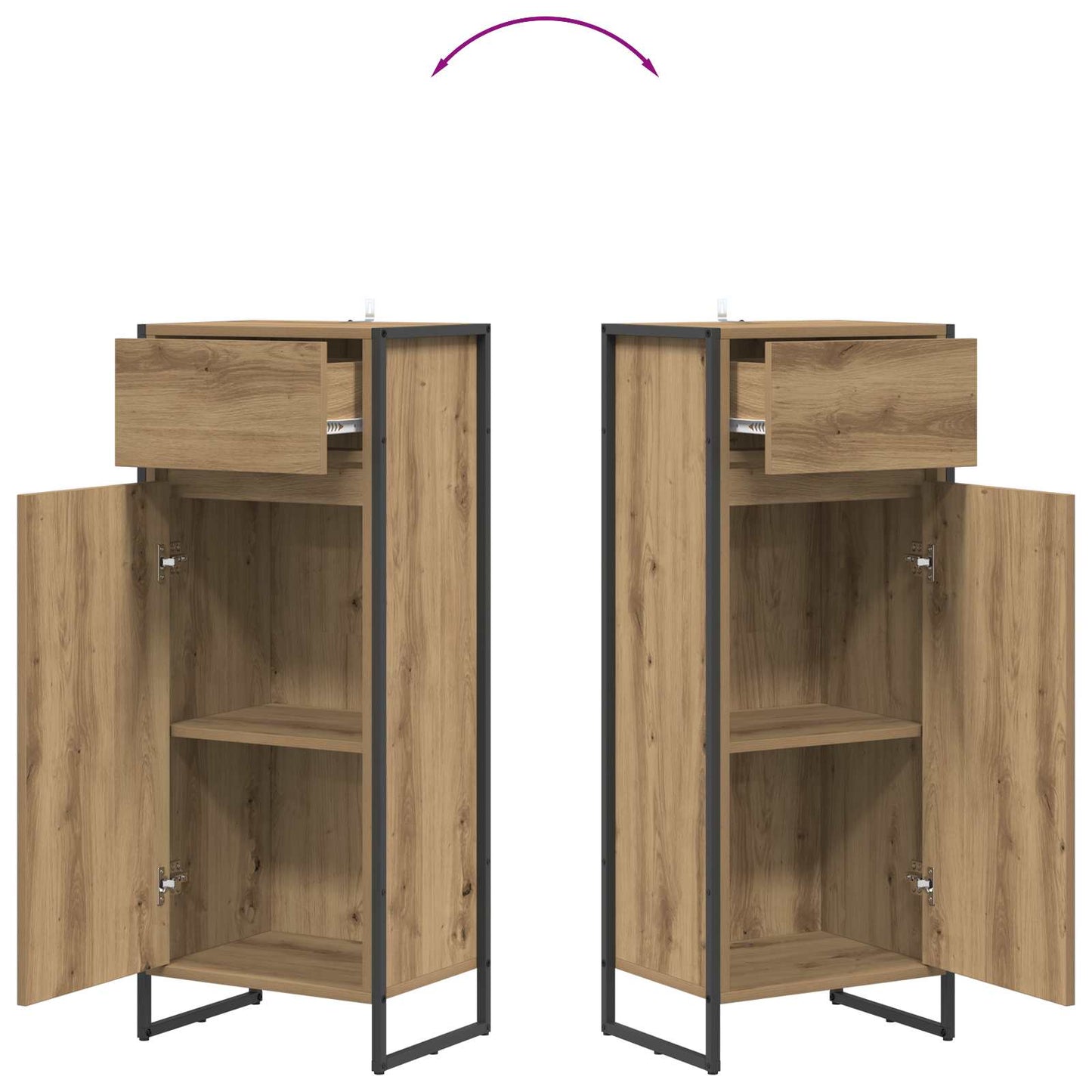 Badkamer Kast Ambachtelijk eiken 40 x 30 x 100 cm Bewerkt hout is nu te koop bij PeponiXL, paradijselijk wonen!