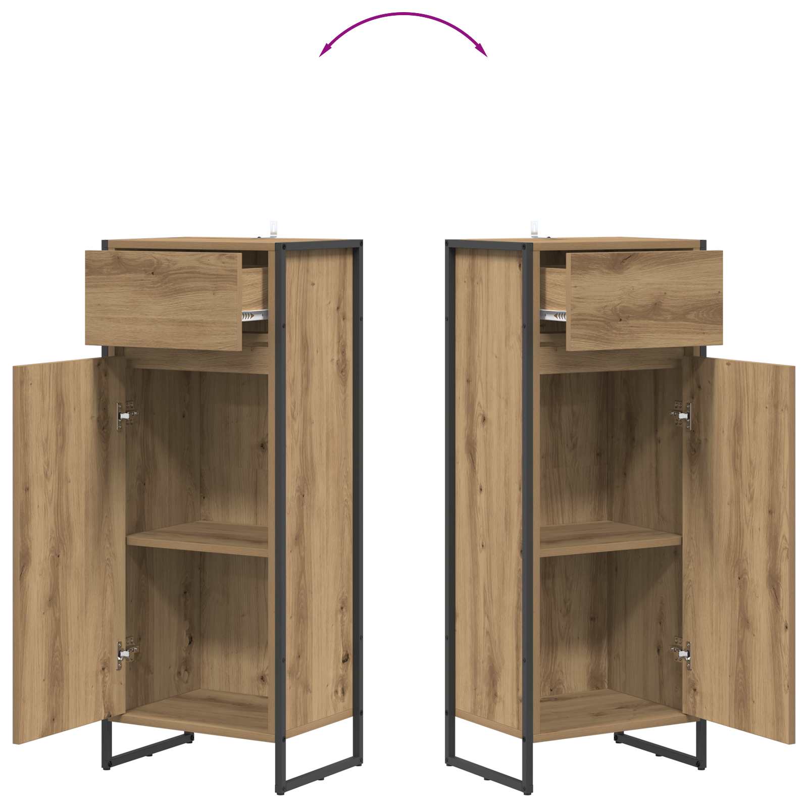 Badkamer Kast Ambachtelijk eiken 40 x 30 x 100 cm Bewerkt hout is nu te koop bij PeponiXL, paradijselijk wonen!