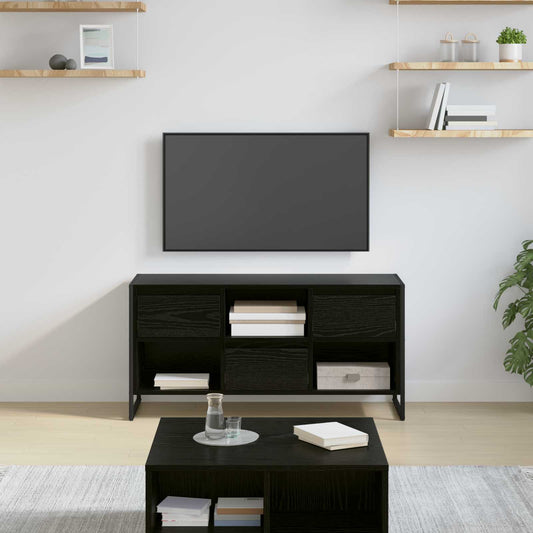 TV-kast met lade Zwart Eiken 100 x 36 x 49,5 cm Bewerkt hout is nu te koop bij PeponiXL, paradijselijk wonen!