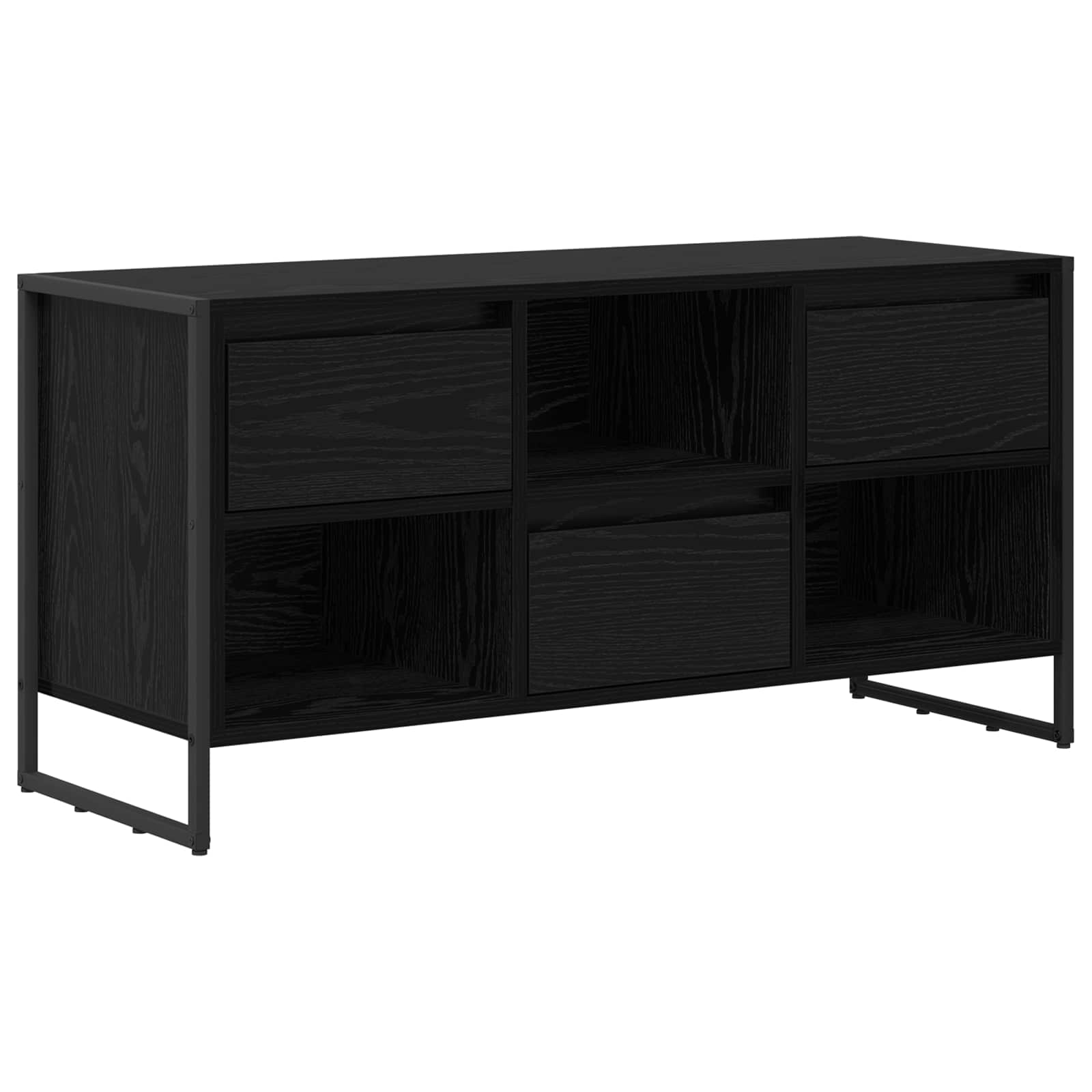 TV-kast met lade Zwart Eiken 100 x 36 x 49,5 cm Bewerkt hout is nu te koop bij PeponiXL, paradijselijk wonen!