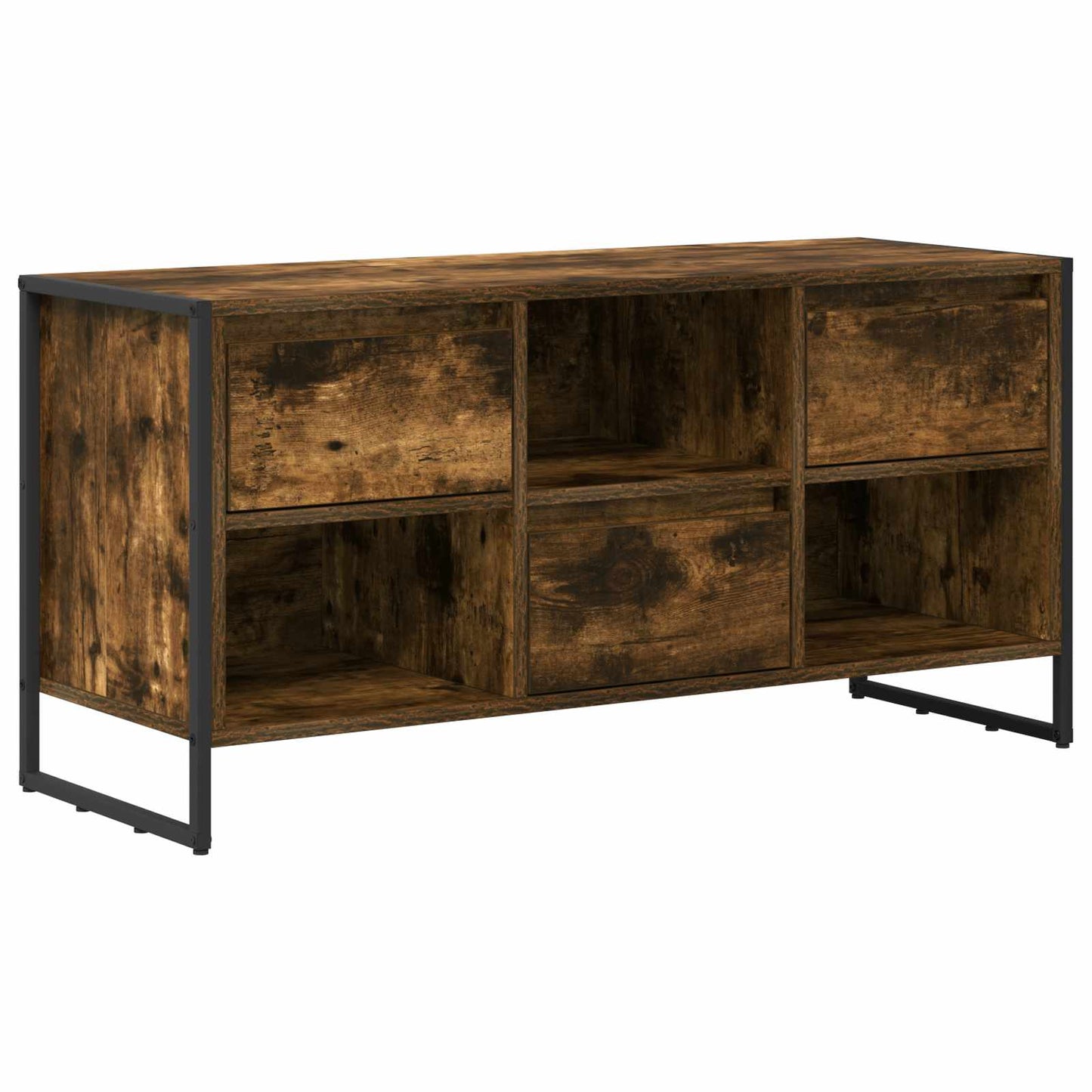 TV-kast met lade Rook Eik 100 x 36 x 49,5 cm Bewerkt hout is nu te koop bij PeponiXL, paradijselijk wonen!