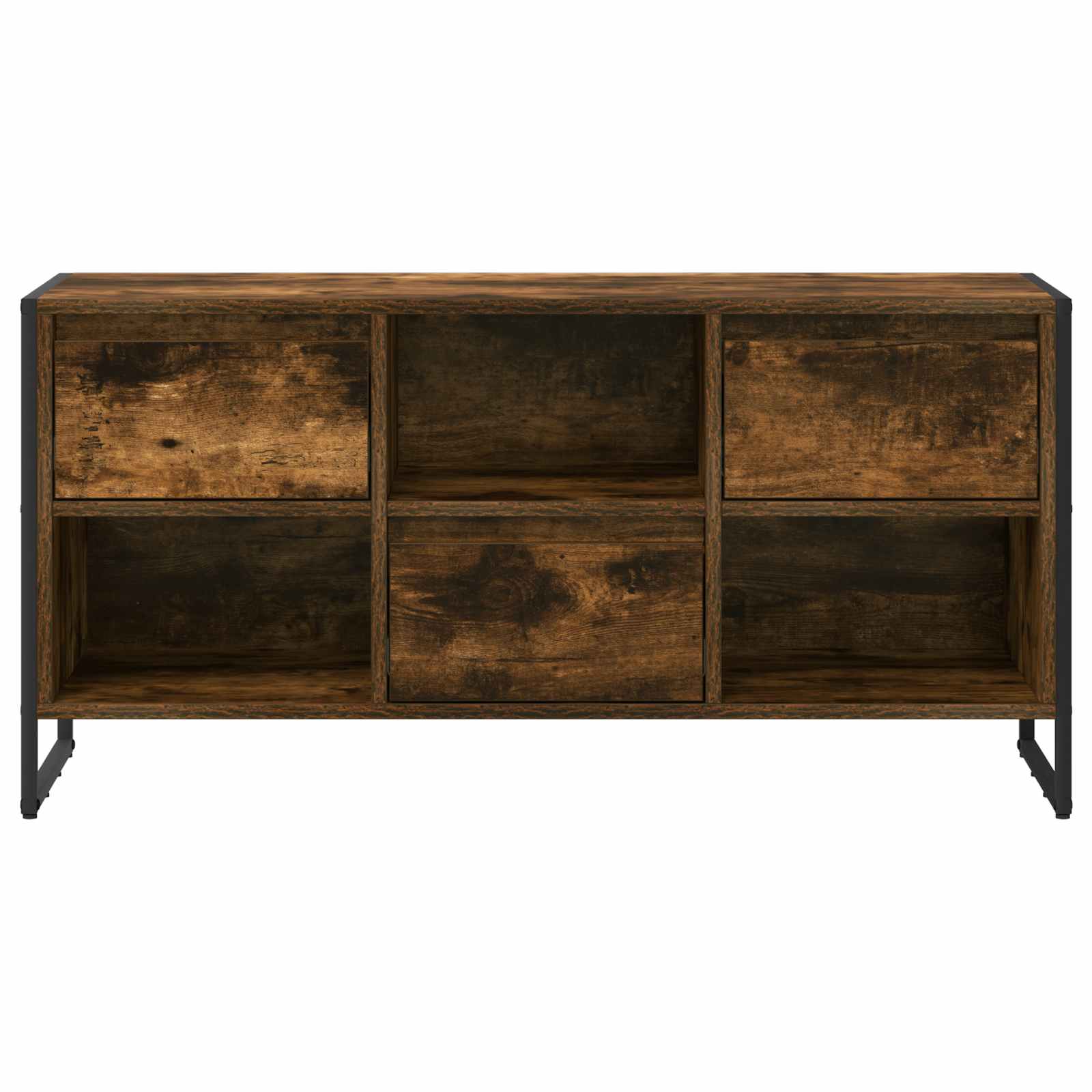 TV-kast met lade Rook Eik 100 x 36 x 49,5 cm Bewerkt hout is nu te koop bij PeponiXL, paradijselijk wonen!