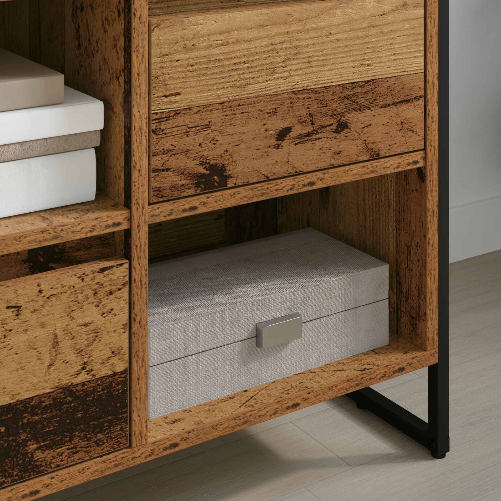 TV-kast met lade Oud Hout 100 x 36 x 49,5 cm Bewerkt hout is nu te koop bij PeponiXL, paradijselijk wonen!