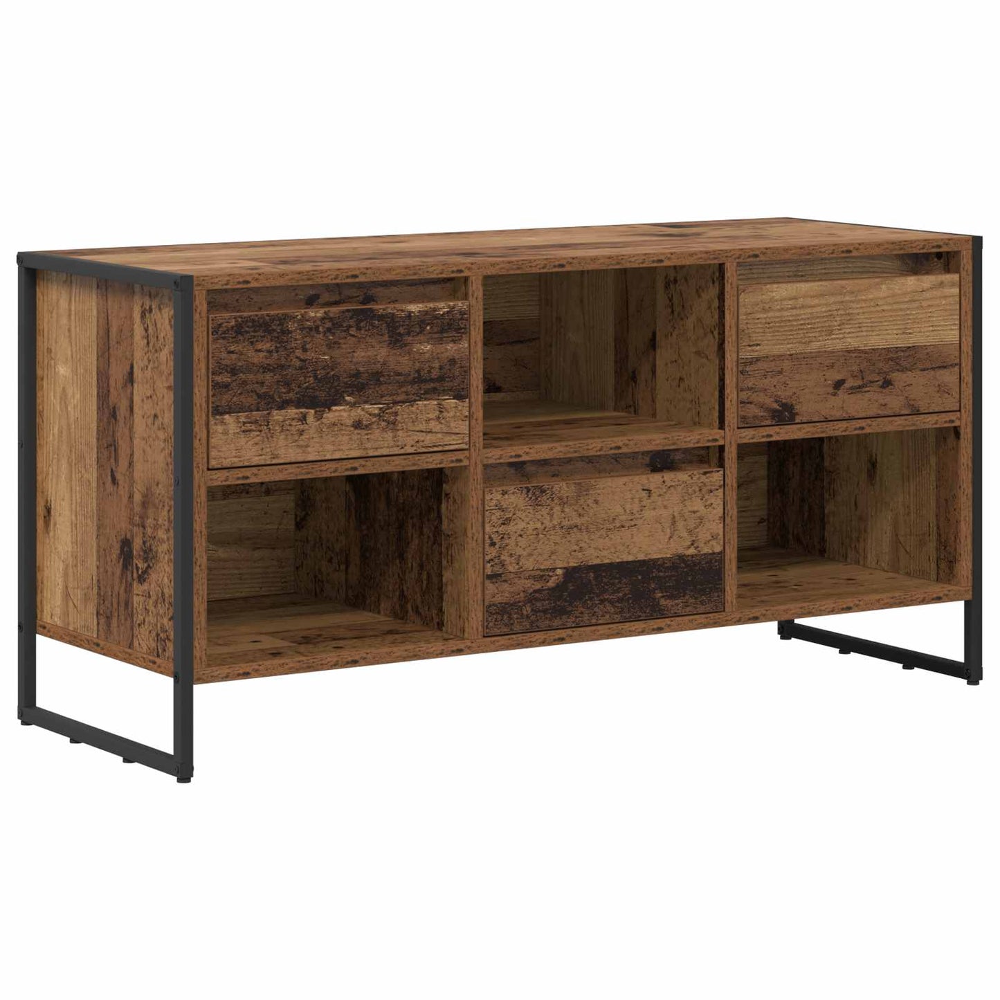 TV-kast met lade Oud Hout 100 x 36 x 49,5 cm Bewerkt hout is nu te koop bij PeponiXL, paradijselijk wonen!