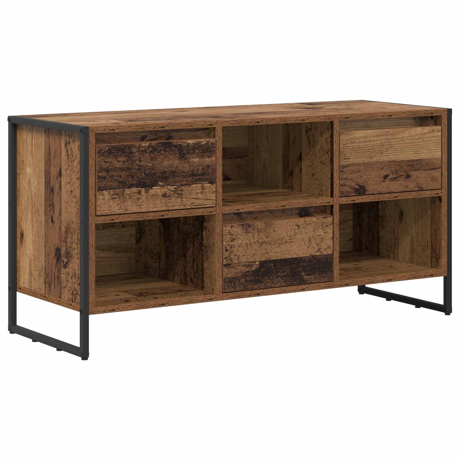 TV-kast met lade Oud Hout 100 x 36 x 49,5 cm Bewerkt hout is nu te koop bij PeponiXL, paradijselijk wonen!