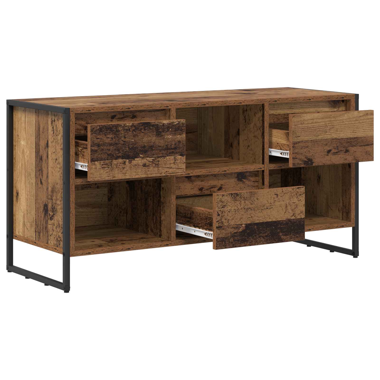 TV-kast met lade Oud Hout 100 x 36 x 49,5 cm Bewerkt hout is nu te koop bij PeponiXL, paradijselijk wonen!