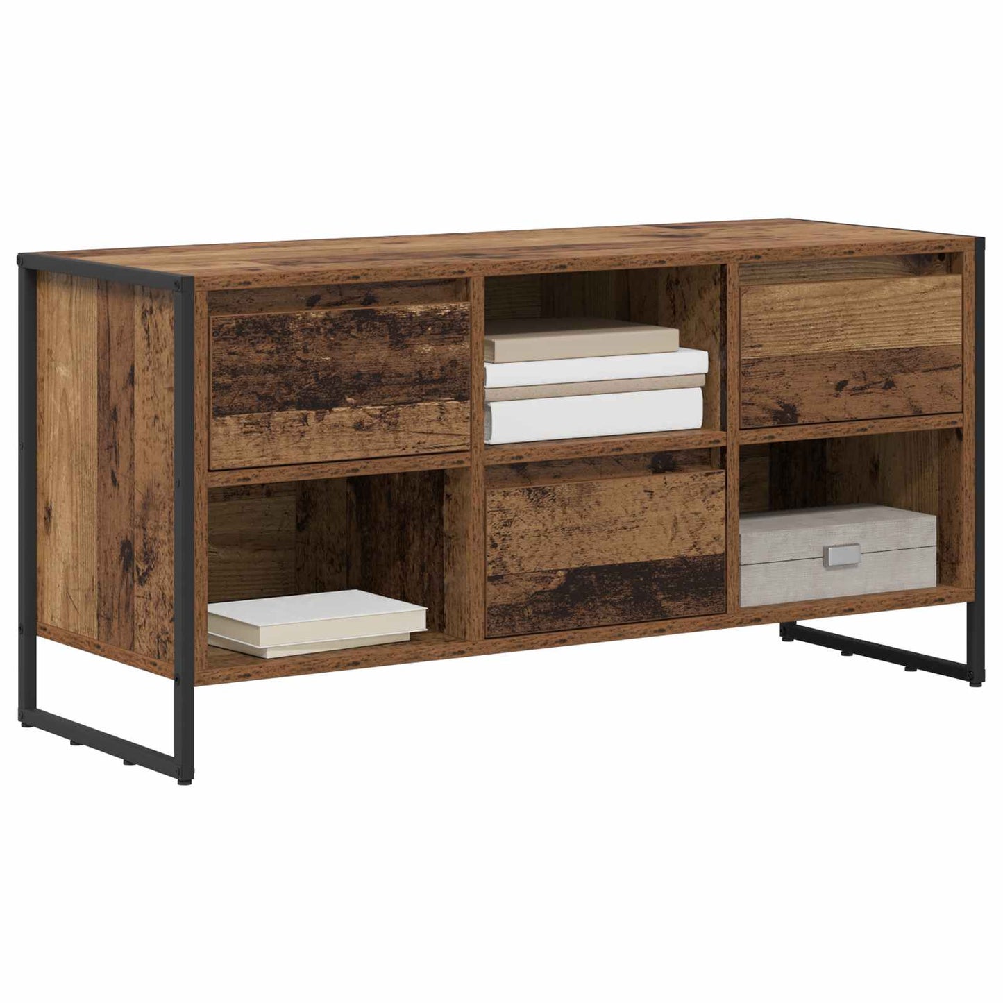 TV-kast met lade Oud Hout 100 x 36 x 49,5 cm Bewerkt hout is nu te koop bij PeponiXL, paradijselijk wonen!