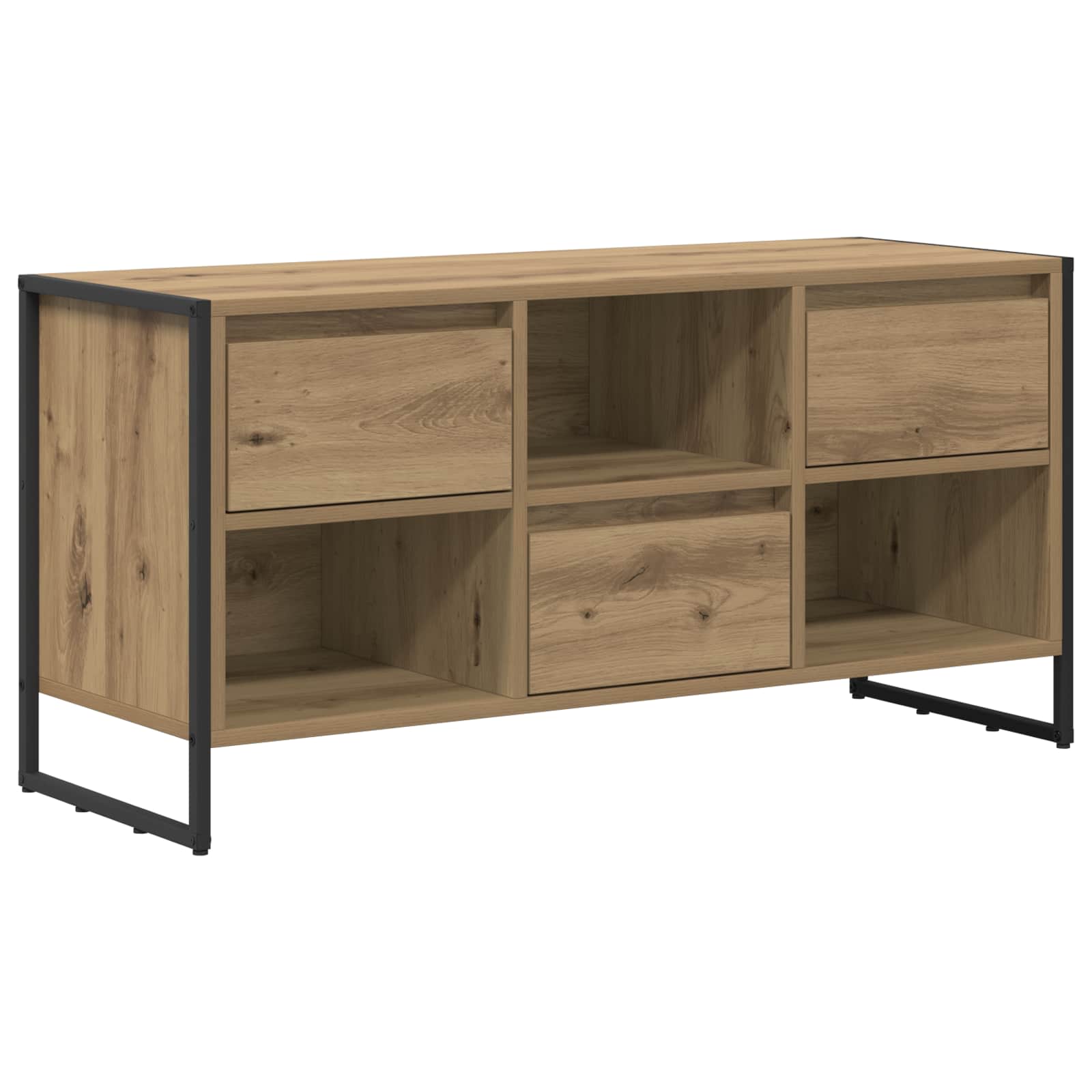TV-kast Ambachtelijk eiken 100 x 36 x 49,5 cm Bewerkt hout is nu te koop bij PeponiXL, paradijselijk wonen!